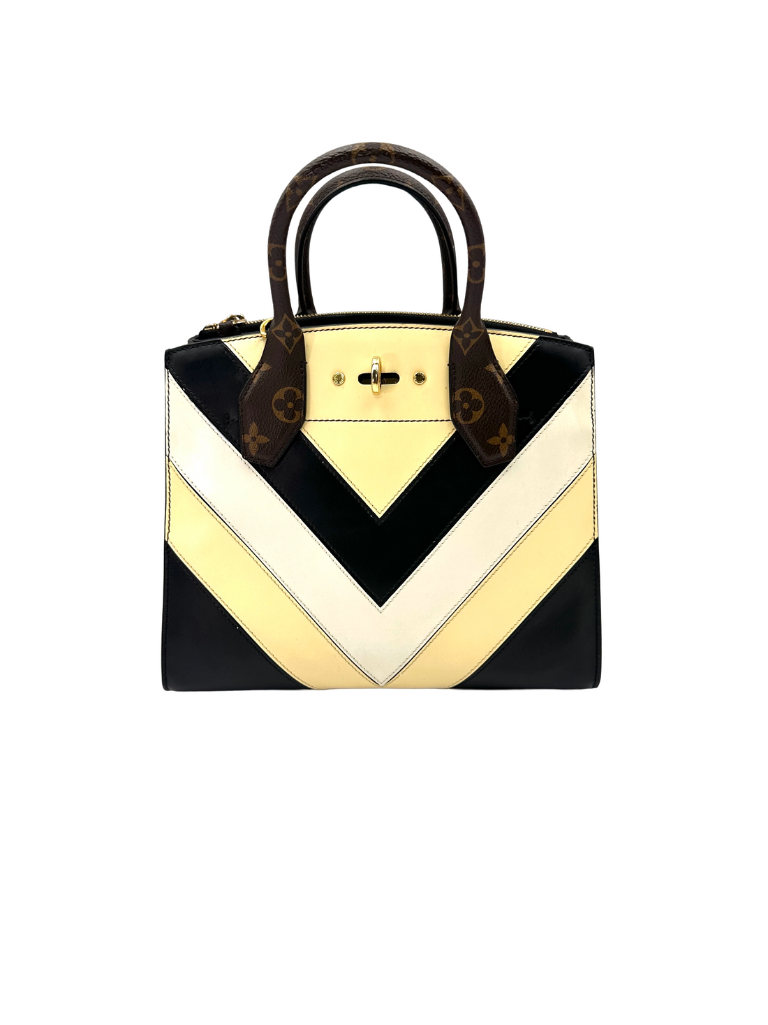 Louis Vuitton City Steamer Tricolor Chevron Leather Handle Bag LV3360