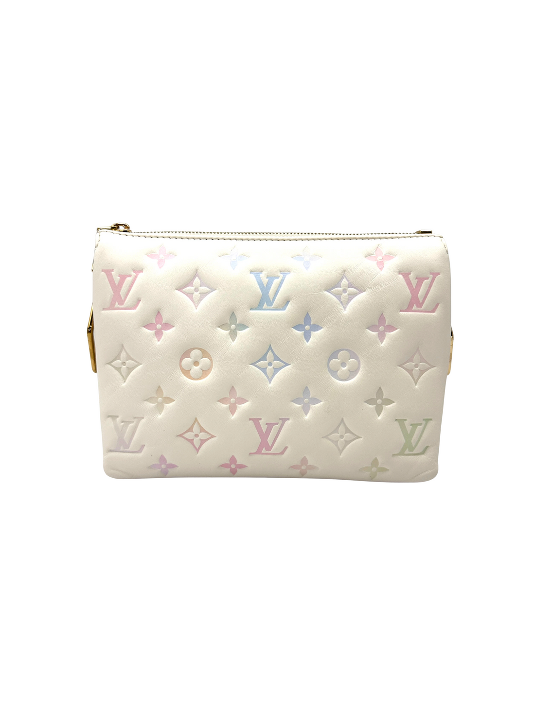 Louis Vuitton Coussin BB Milky Way White Monogram Embossed Puffy Leather Shoulder Bag LV3364