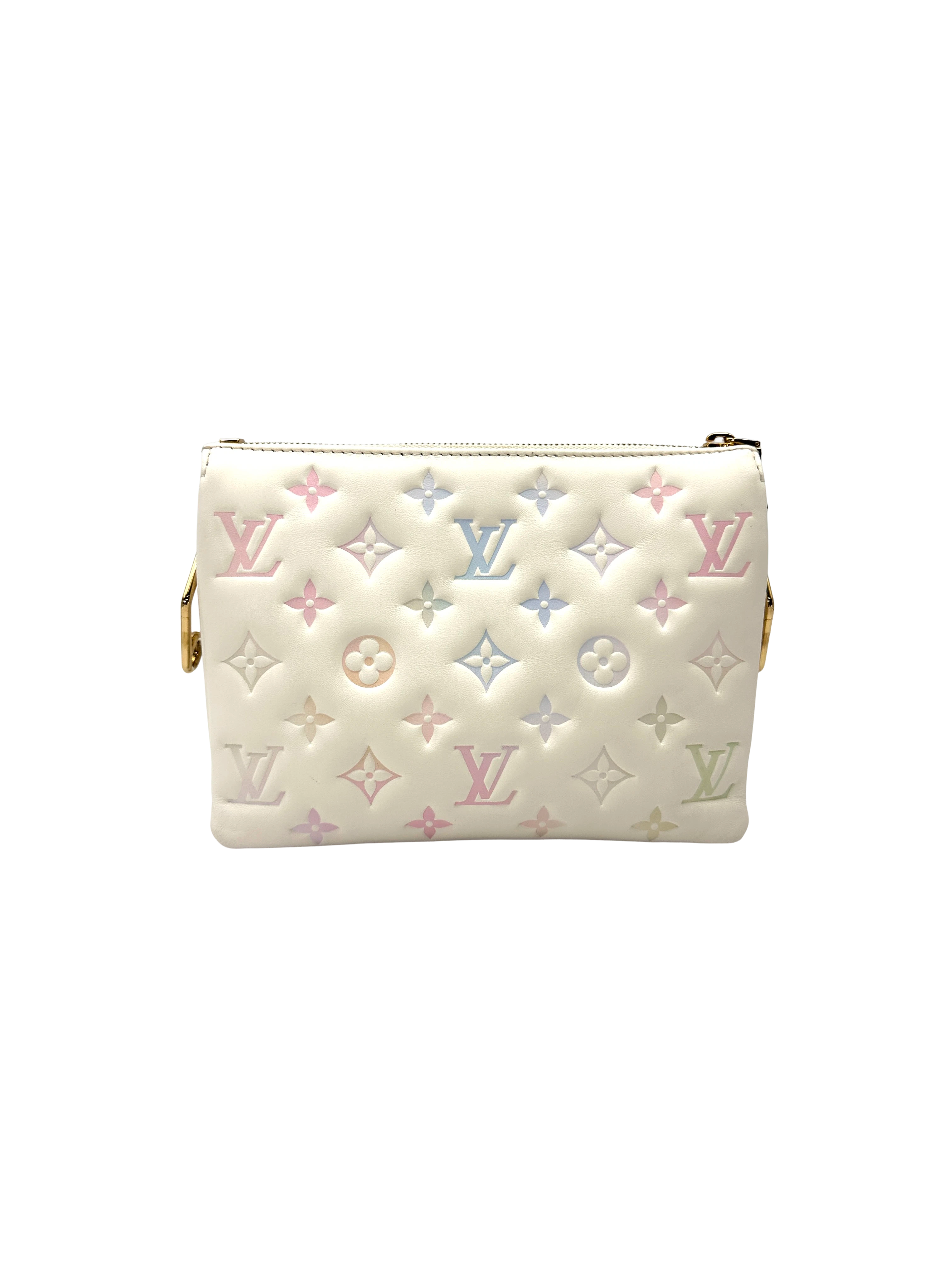 Louis Vuitton Coussin BB Milky Way White Monogram Embossed Puffy Leather Shoulder Bag LV3364