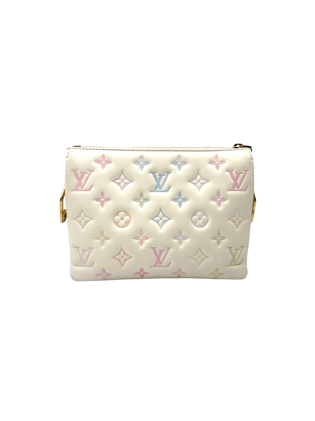 Louis Vuitton Coussin BB Milky Way White Monogram Embossed Puffy Leather Shoulder Bag LV3364