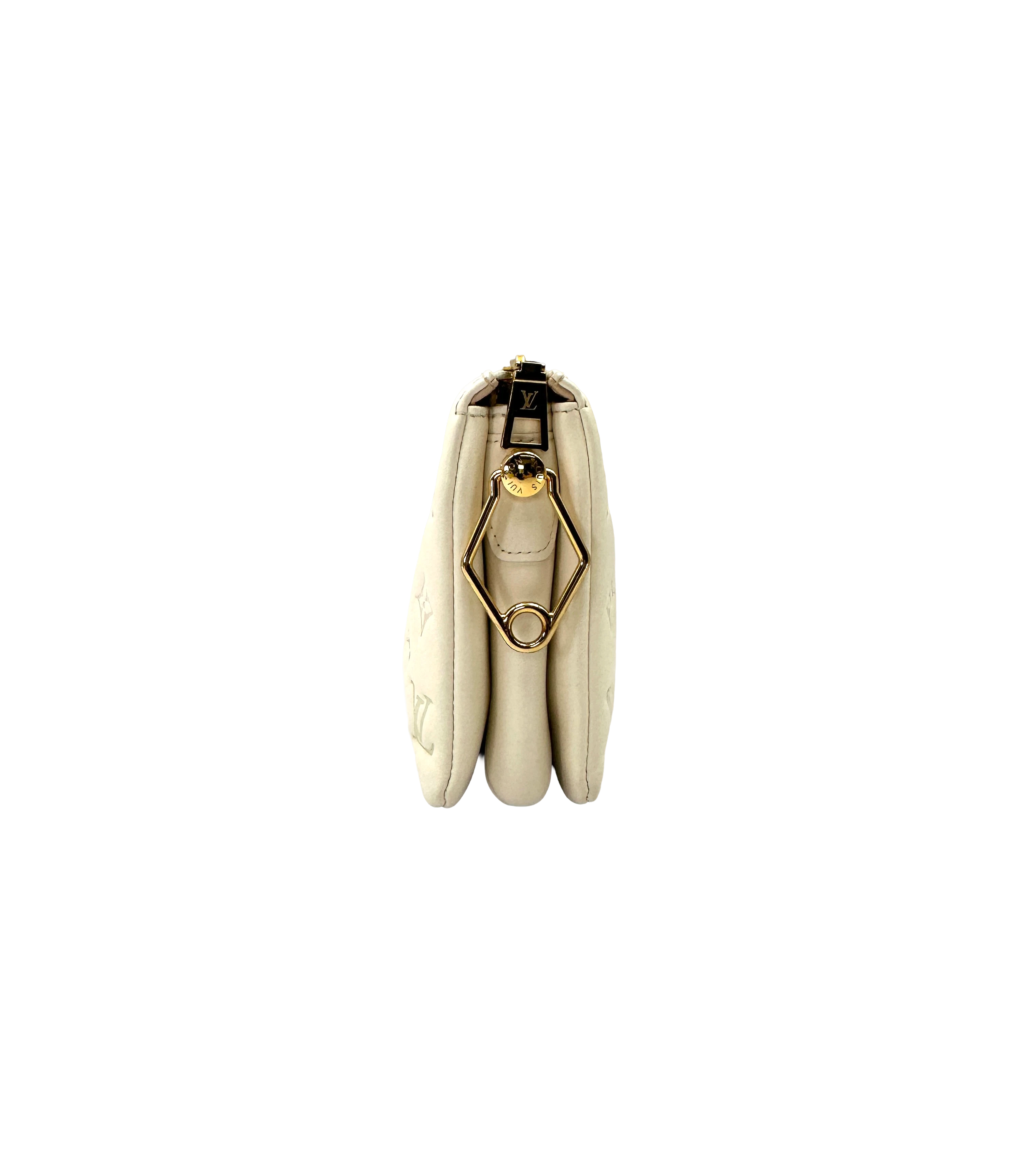 Louis Vuitton Coussin BB Milky Way White Monogram Embossed Puffy Leather Shoulder Bag LV3364