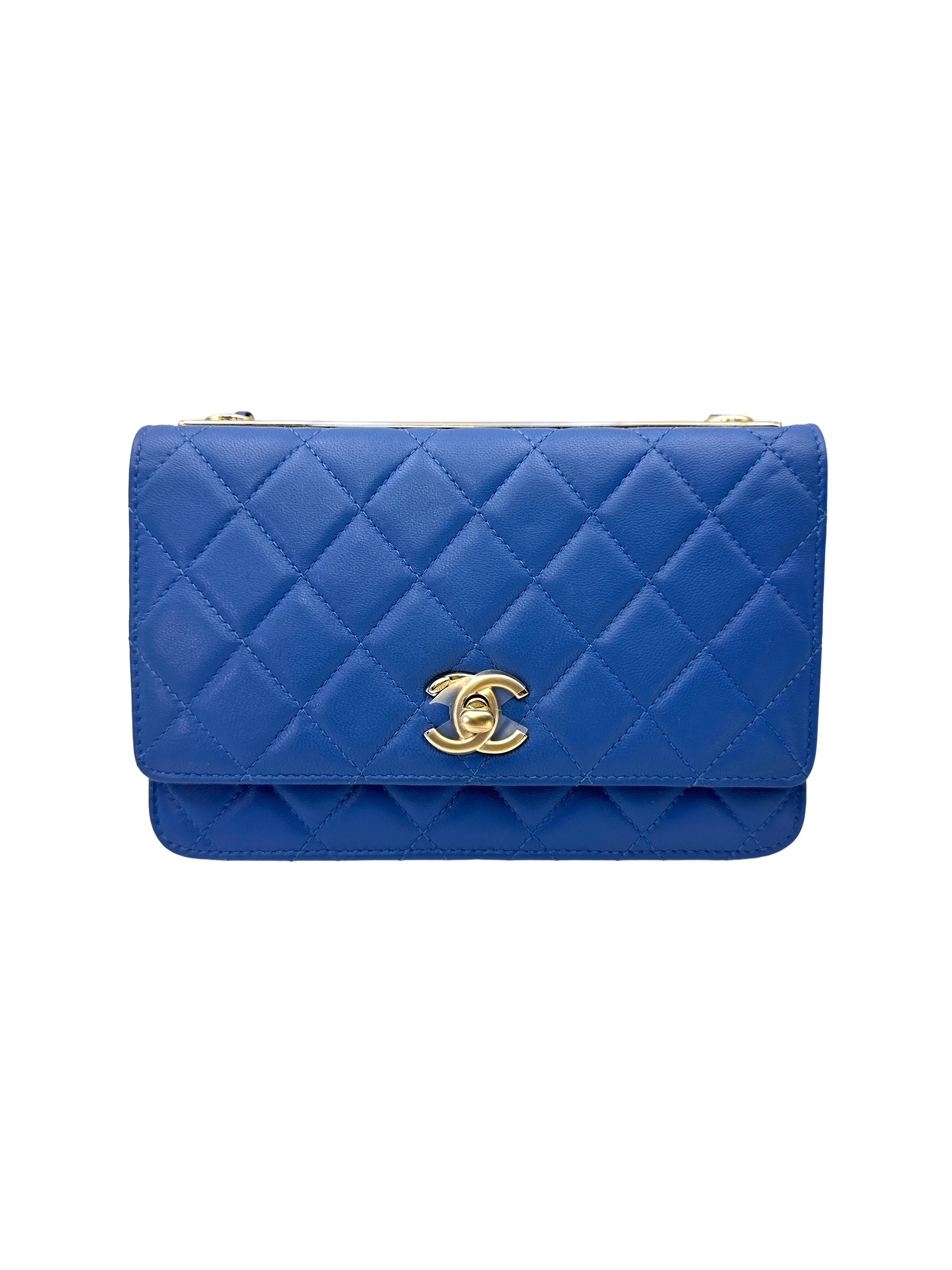 Chanel Trendy CC Blue Quilted Leather Wallet On Chain(27***35) CC2591