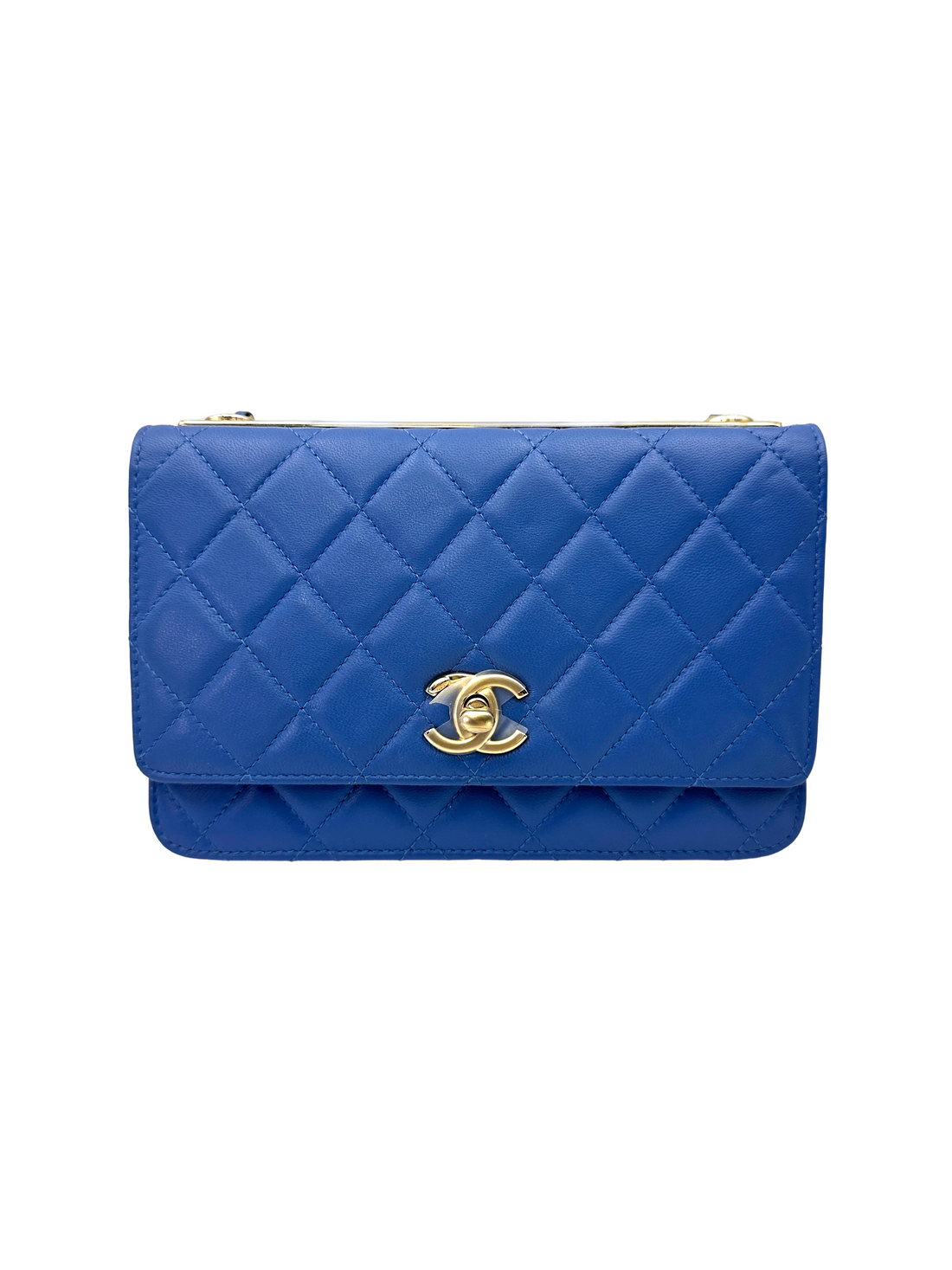 Chanel Trendy CC Blue Quilted Leather Wallet On Chain(27***35) CC2591