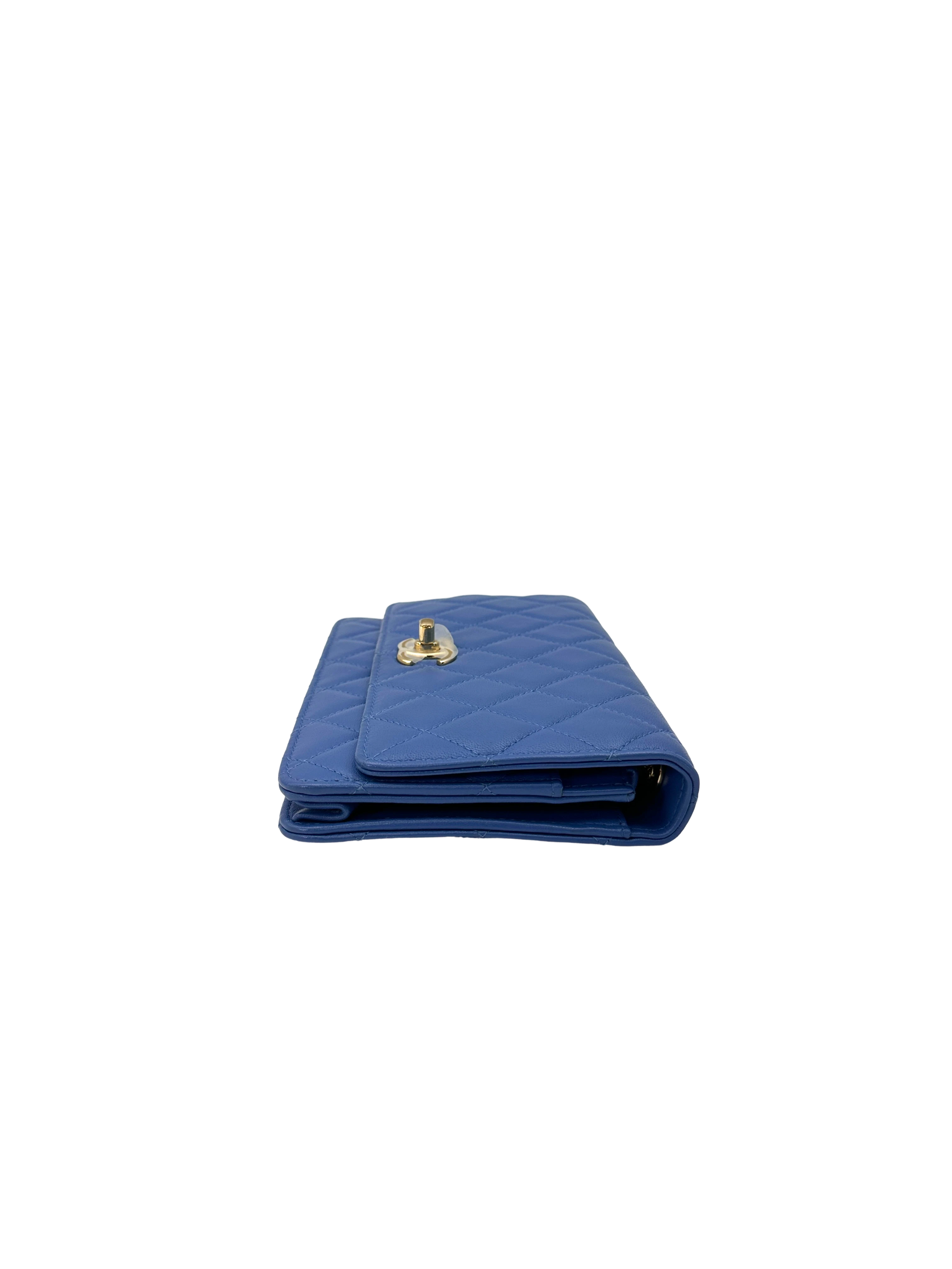Chanel Trendy CC Blue Quilted Leather Wallet On Chain(27***35) CC2591