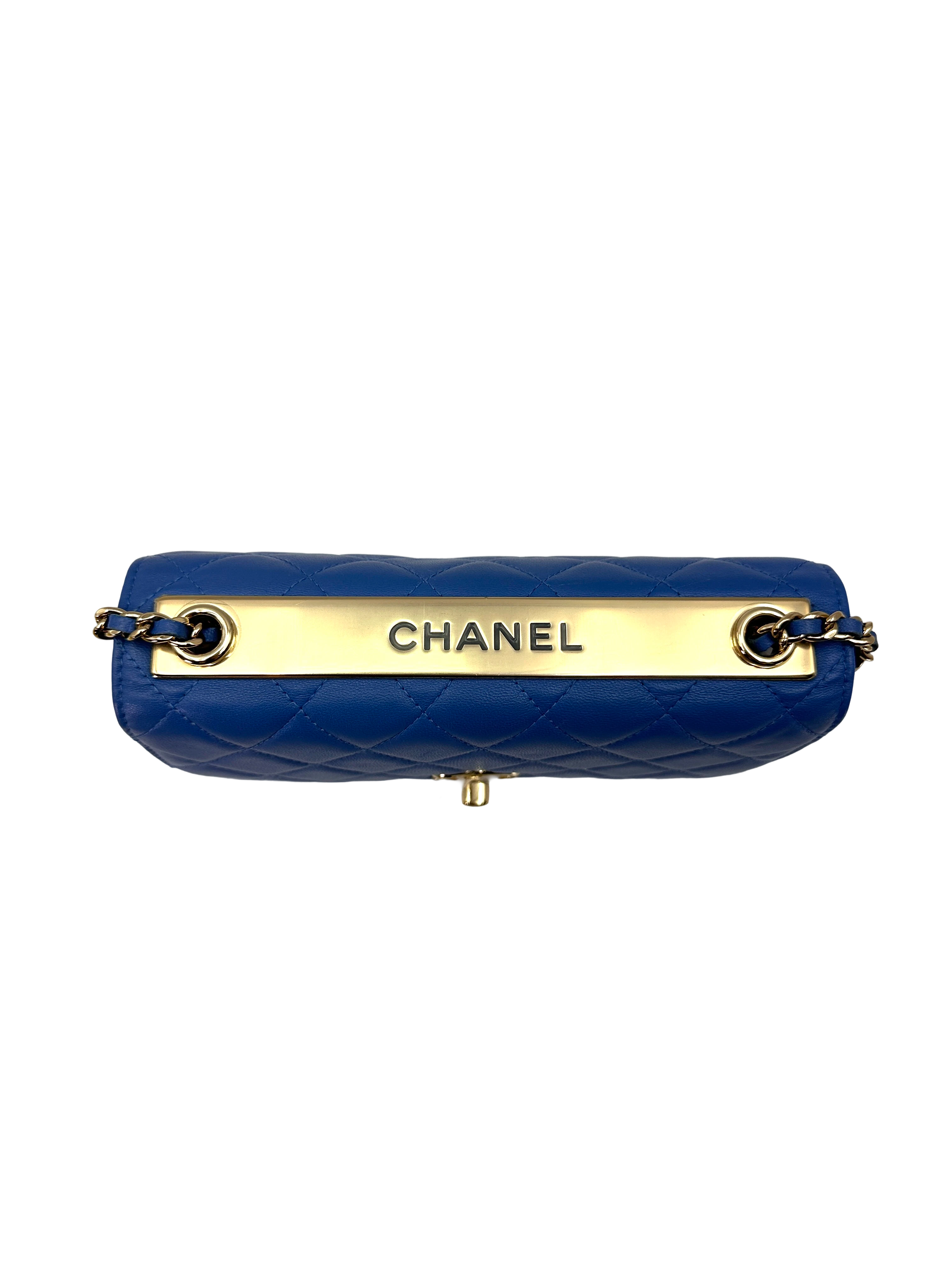 Chanel Trendy CC Blue Quilted Leather Wallet On Chain(27***35) CC2591