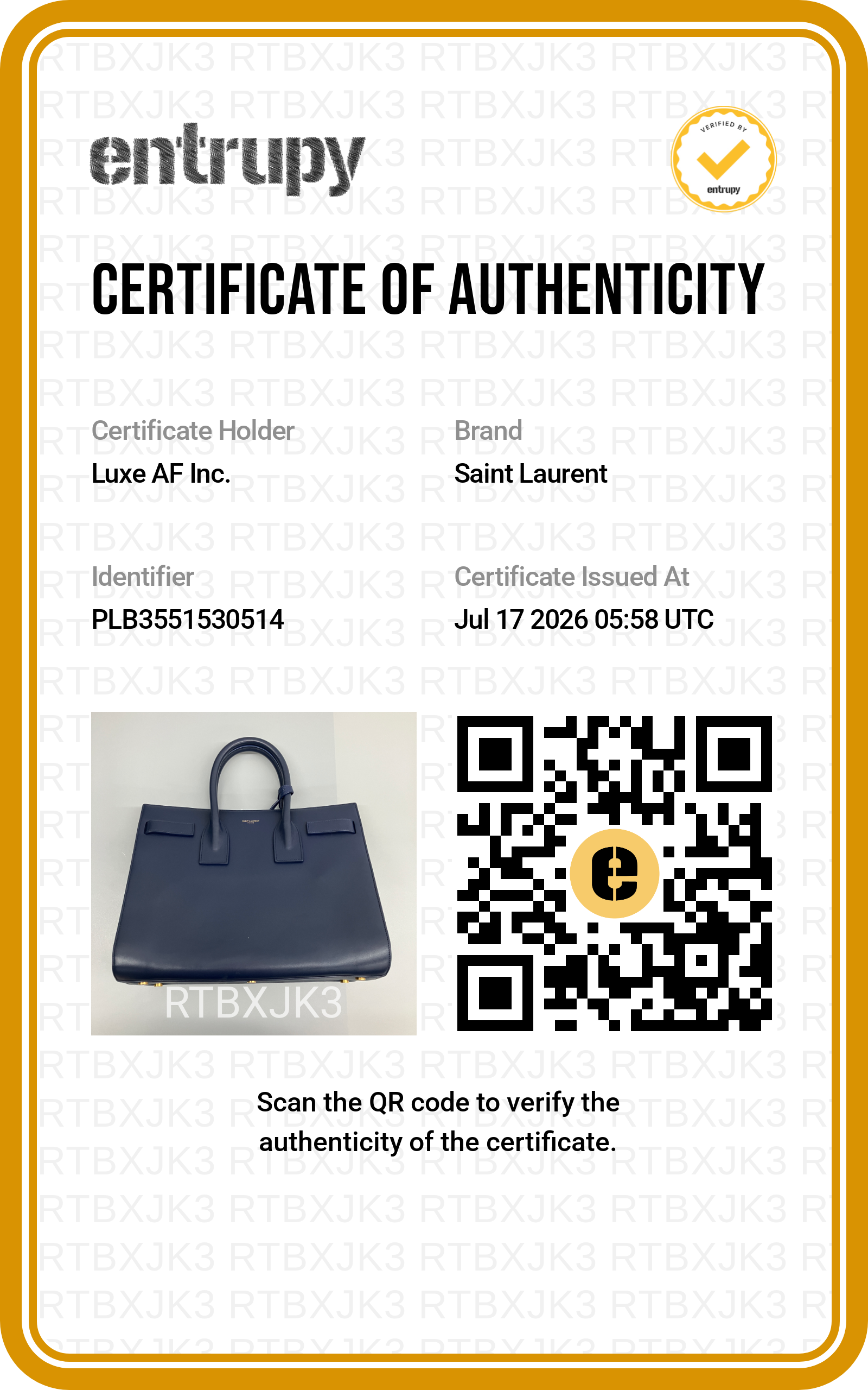 Saint Laurent Sac de Jour Navy Leather Handle Bag SL305