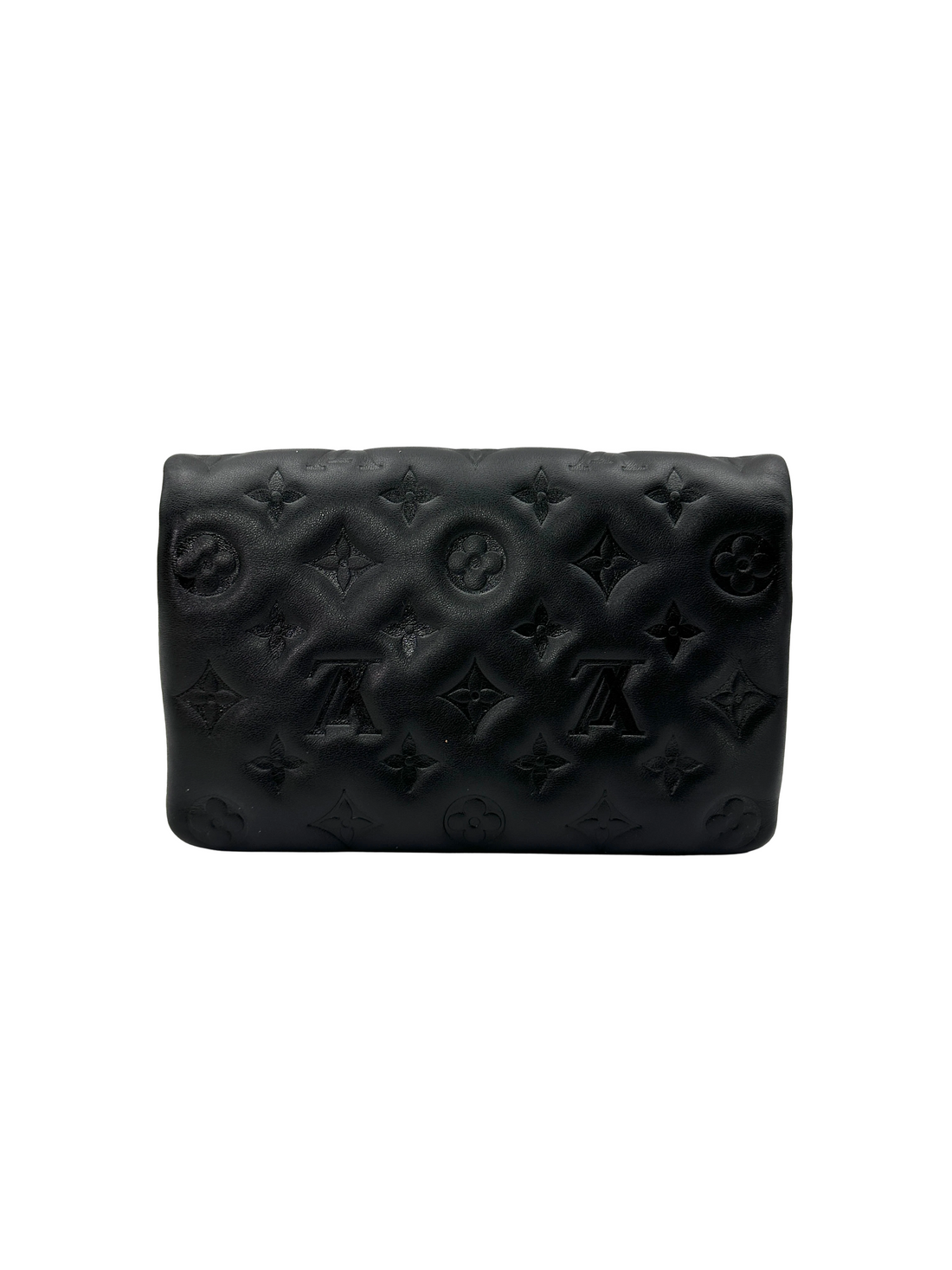 Louis Vuitton Coussin Black Monogram Embossed Puffy Leather Shoulder Bag LV3368