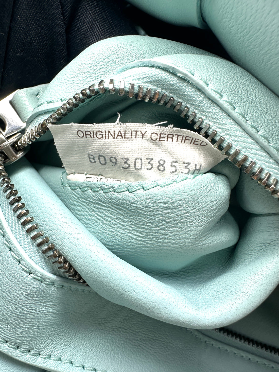 Bottega Veneta Padded Cassette Light Blue Leather Shoulder Bag BV149