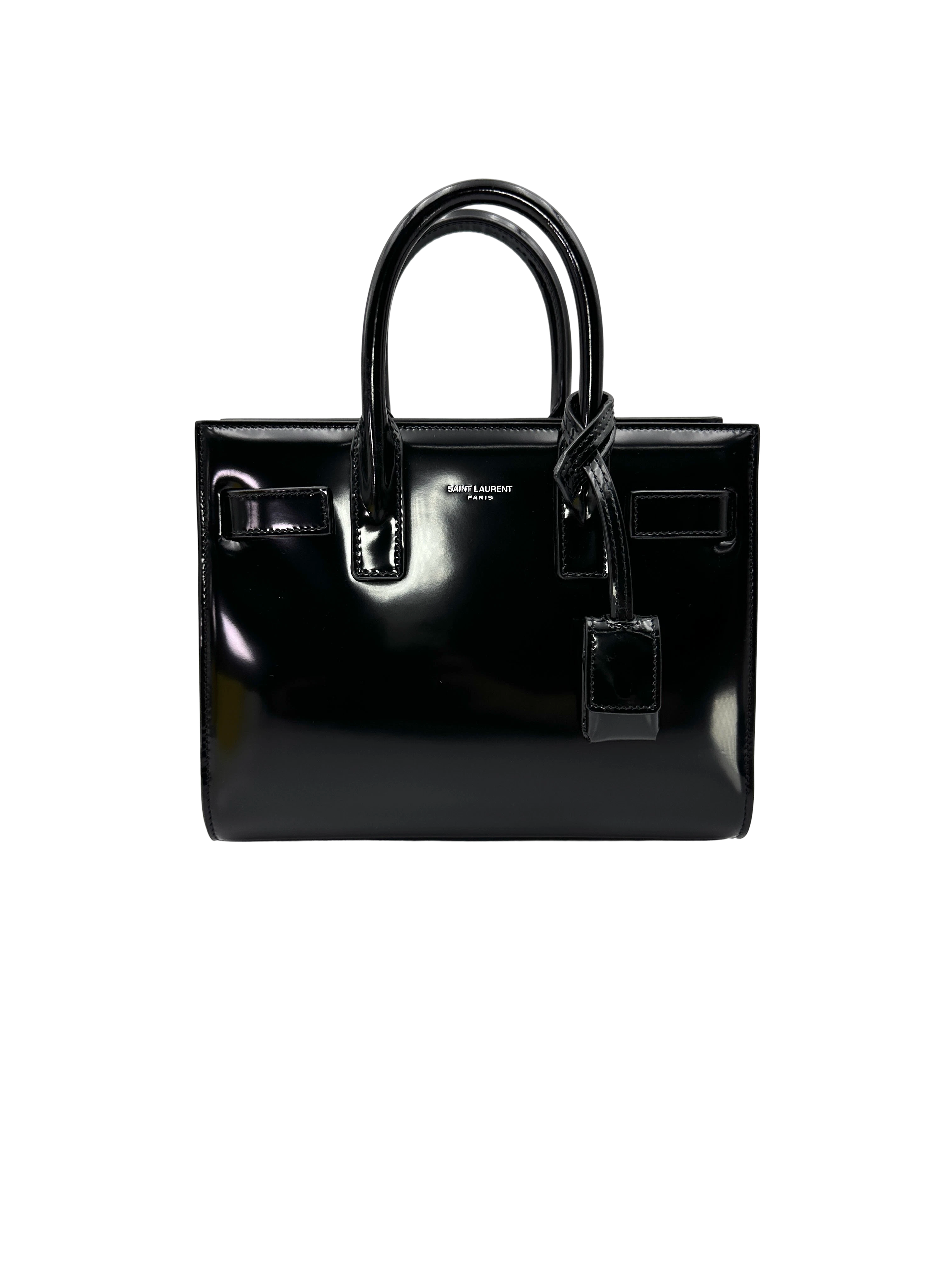Saint Laurent Sac de Jour Black Leather Mini Handle Bag SL309