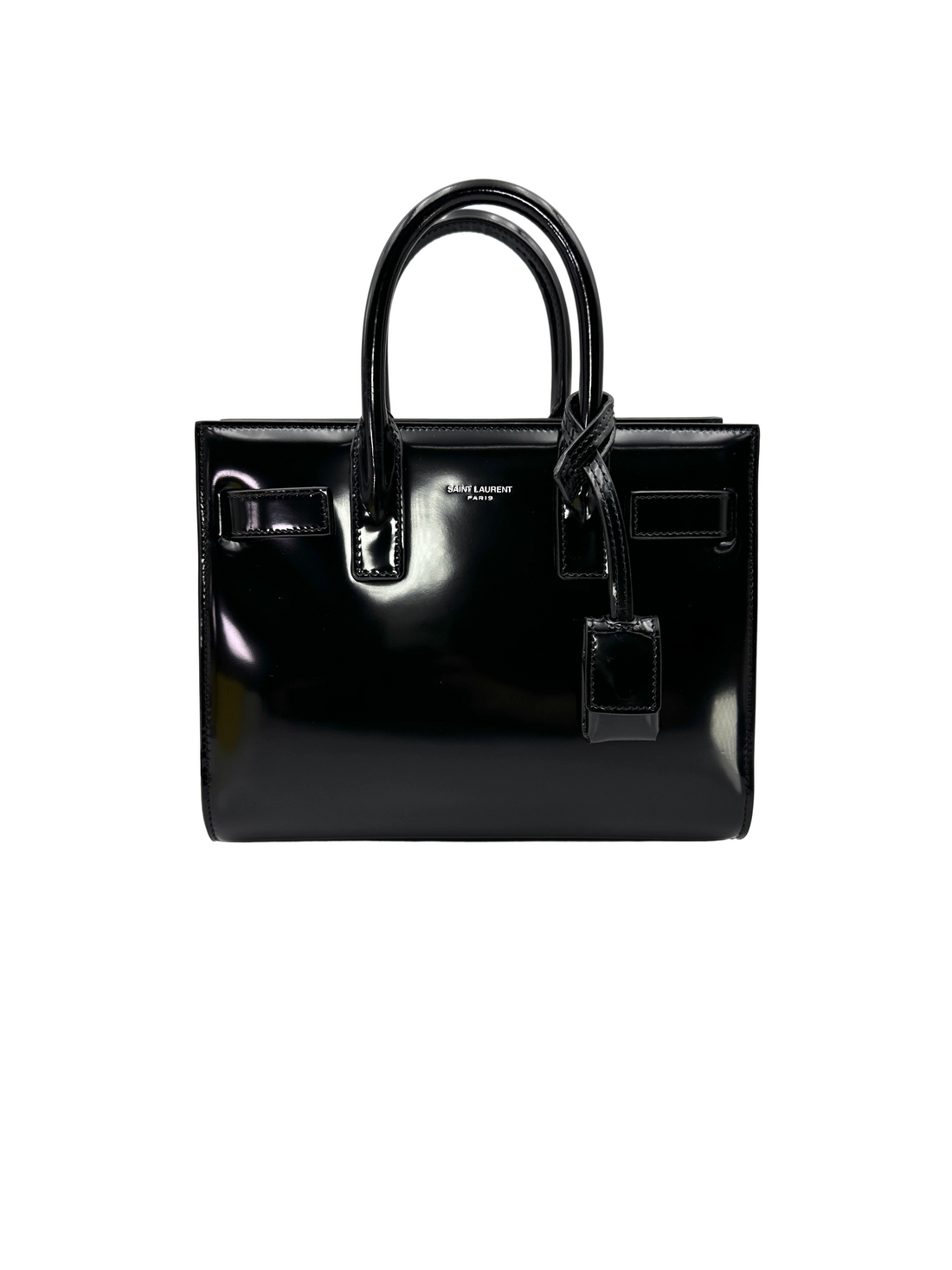 Saint Laurent Sac de Jour Black Leather Mini Handle Bag SL309