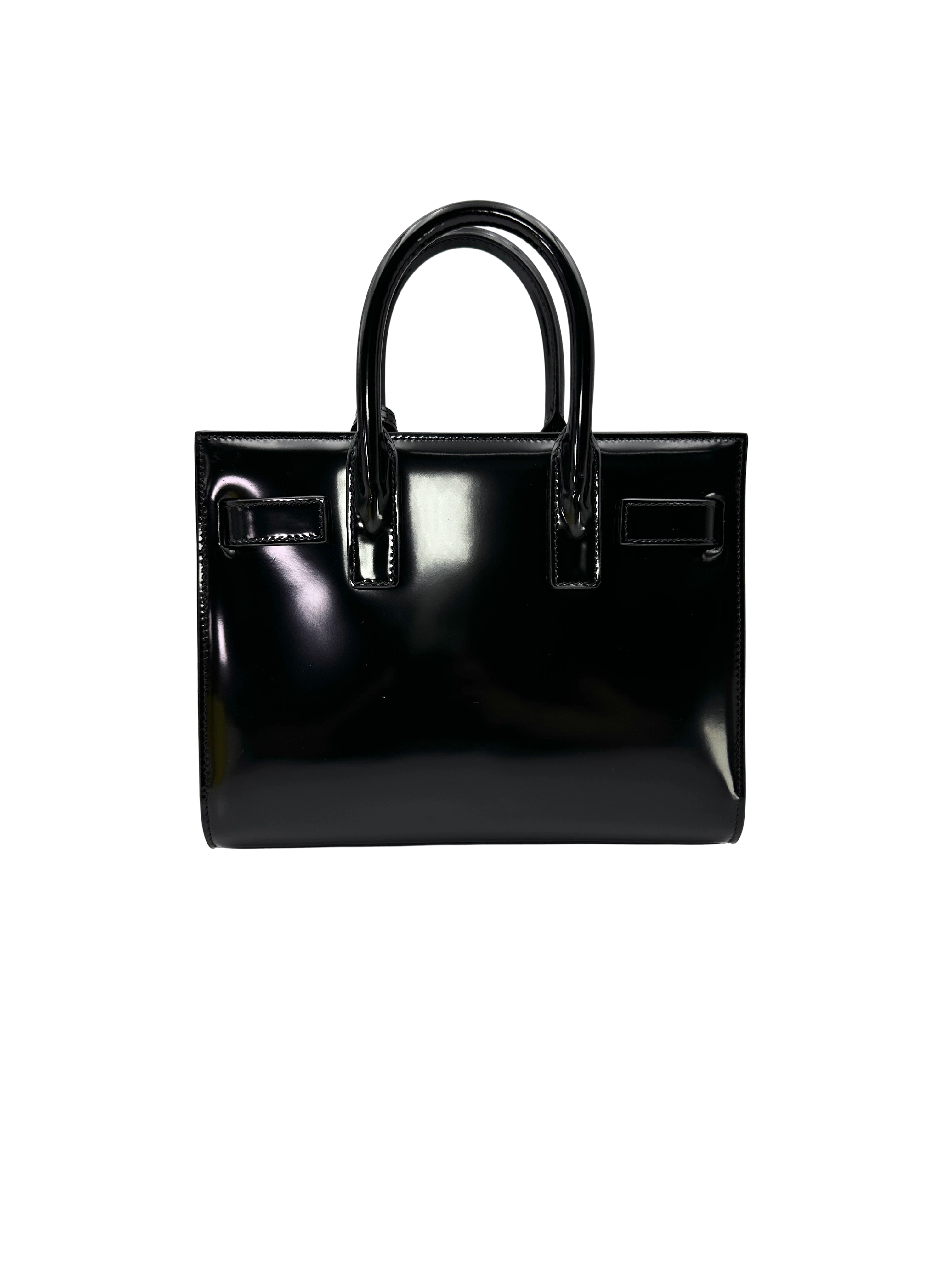 Saint Laurent Sac de Jour Black Leather Mini Handle Bag SL309