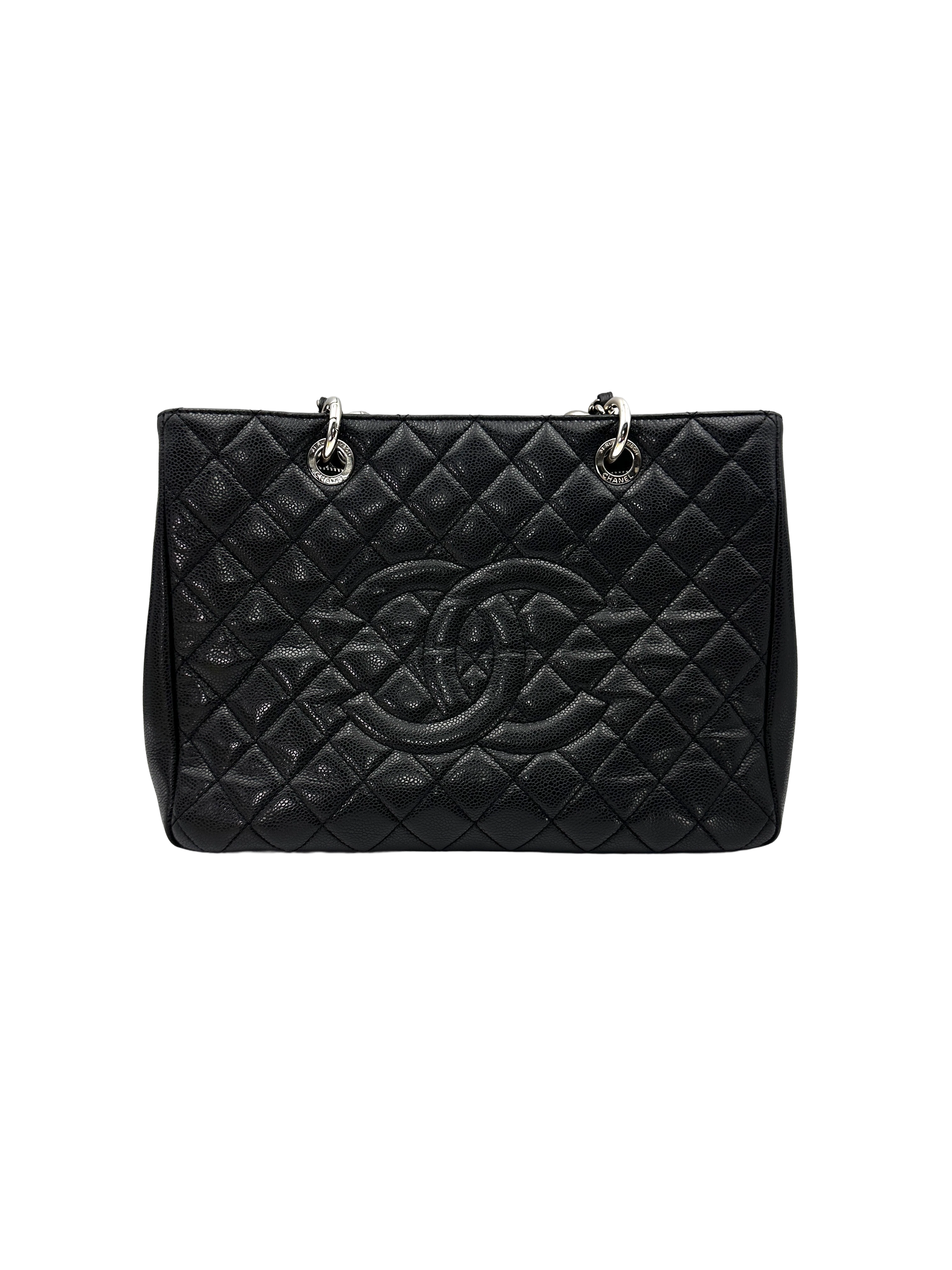Chanel GST Black Quilted Leather Tote Handle Bag(17***56) CC2592