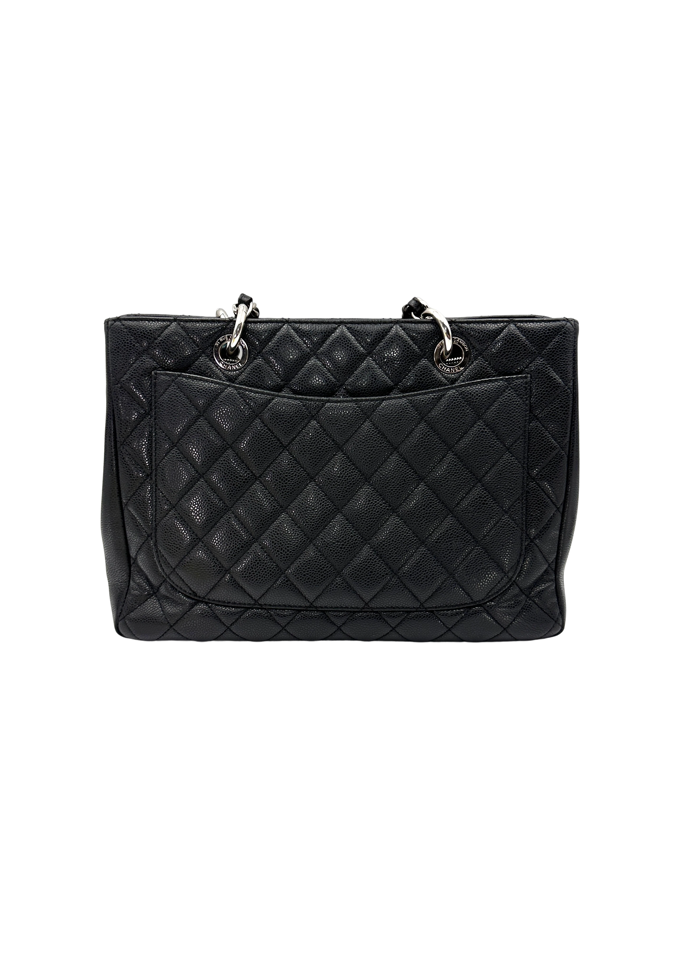 Chanel GST Black Quilted Leather Tote Handle Bag(17***56) CC2592