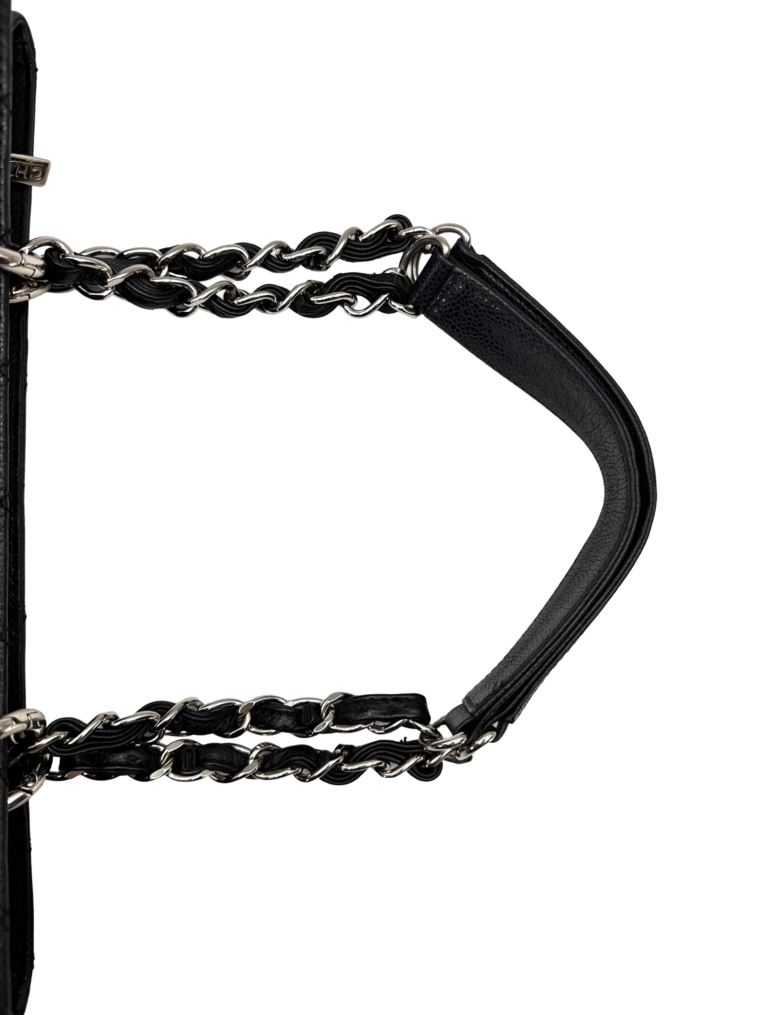 Chanel GST Black Quilted Leather Tote Handle Bag(17***56) CC2592