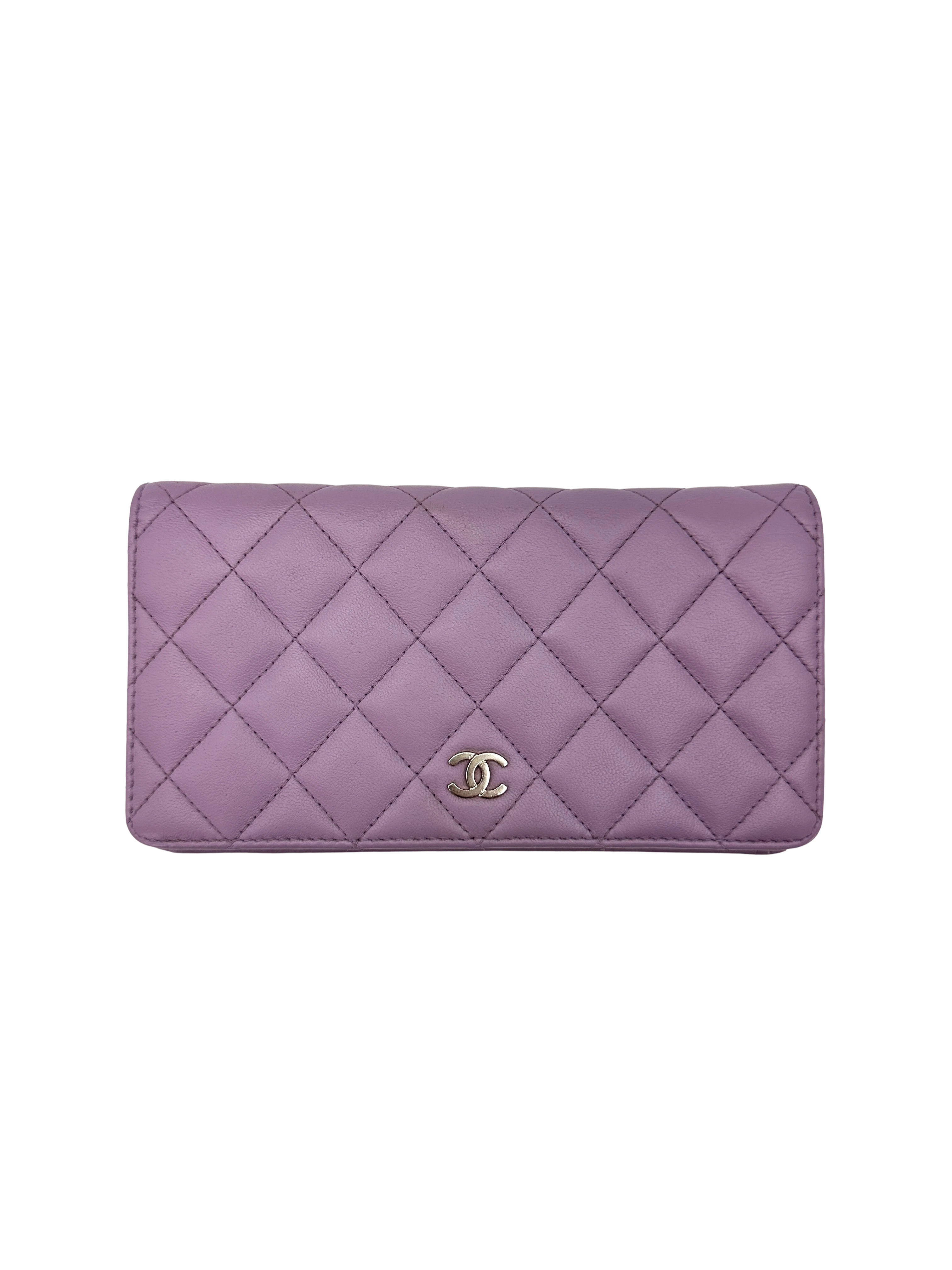 Chanel Purple Quilted Leather Long Wallet(16***57) CC2593