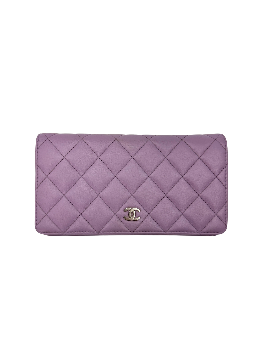 Chanel Purple Quilted Leather Long Wallet(16***57) CC2593