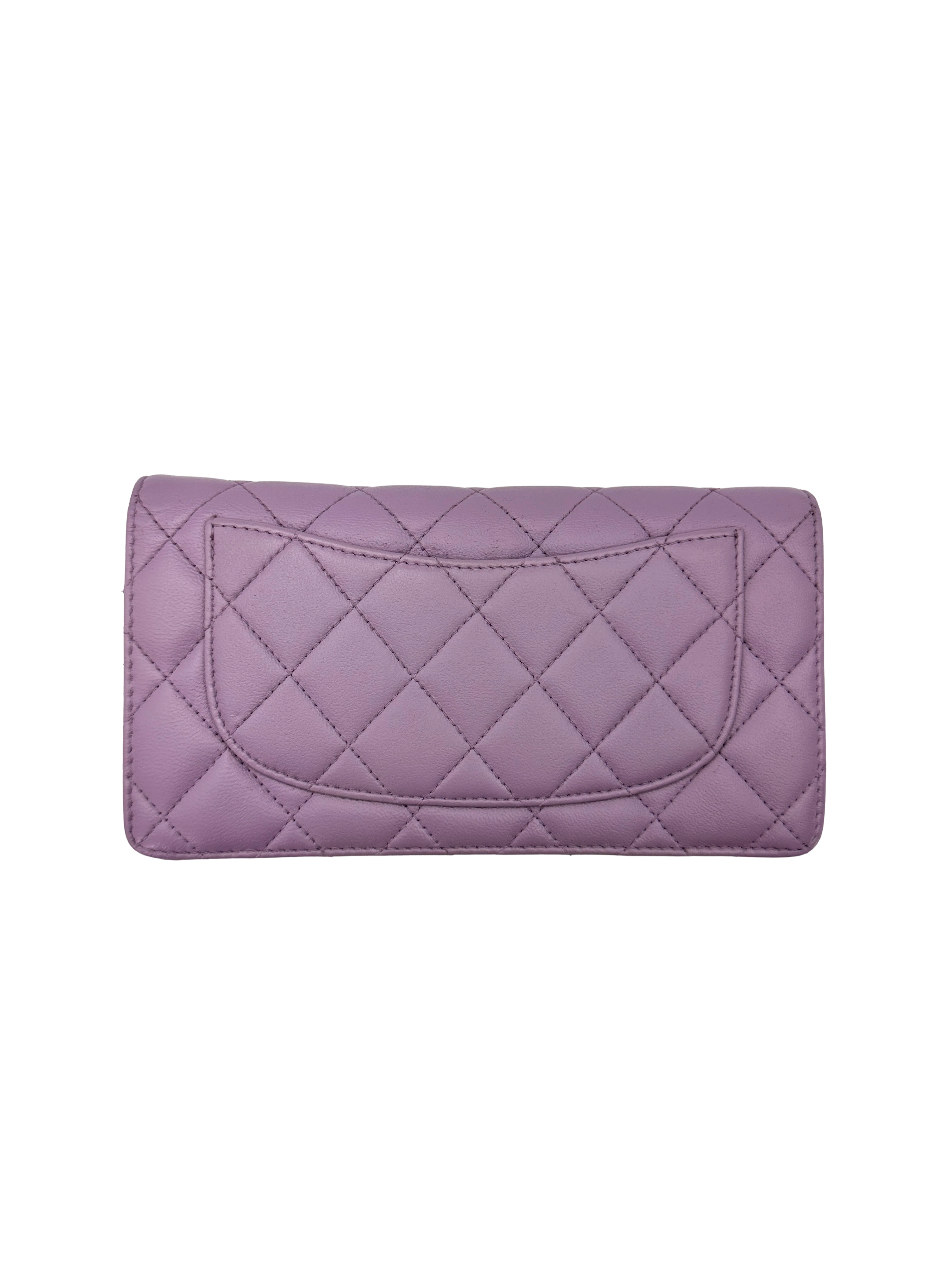 Chanel Purple Quilted Leather Long Wallet(16***57) CC2593