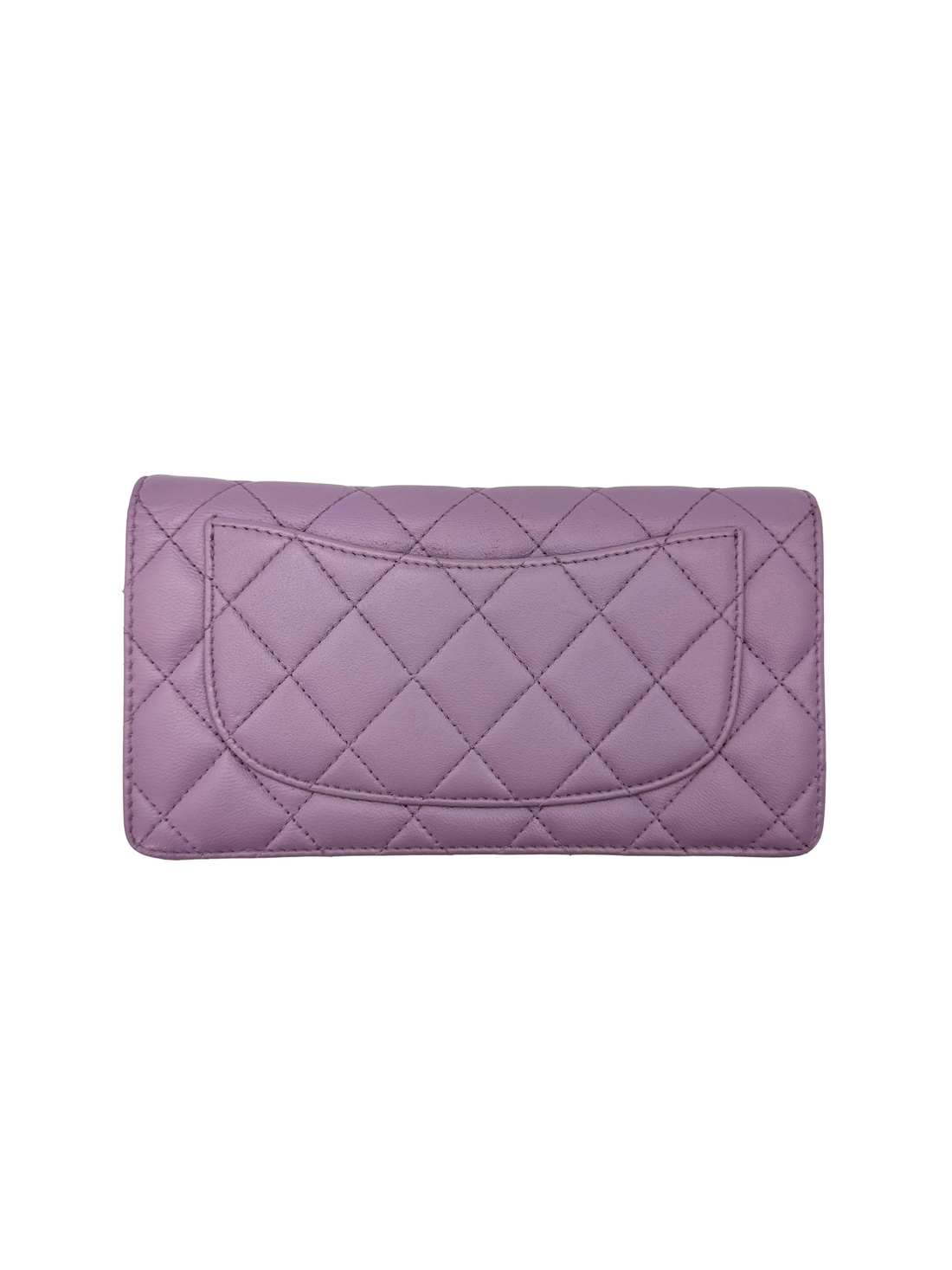 Chanel Purple Quilted Leather Long Wallet(16***57) CC2593