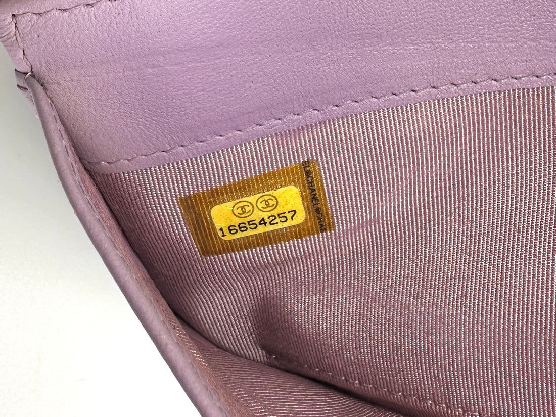 Chanel Purple Quilted Leather Long Wallet(16***57) CC2593