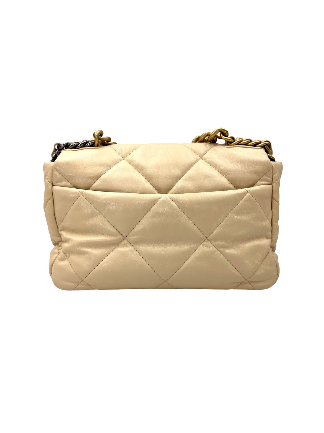 Chanel 19Bag Beige Quilted Leather Medium Size Shoulder Bag(30***90) CC2599