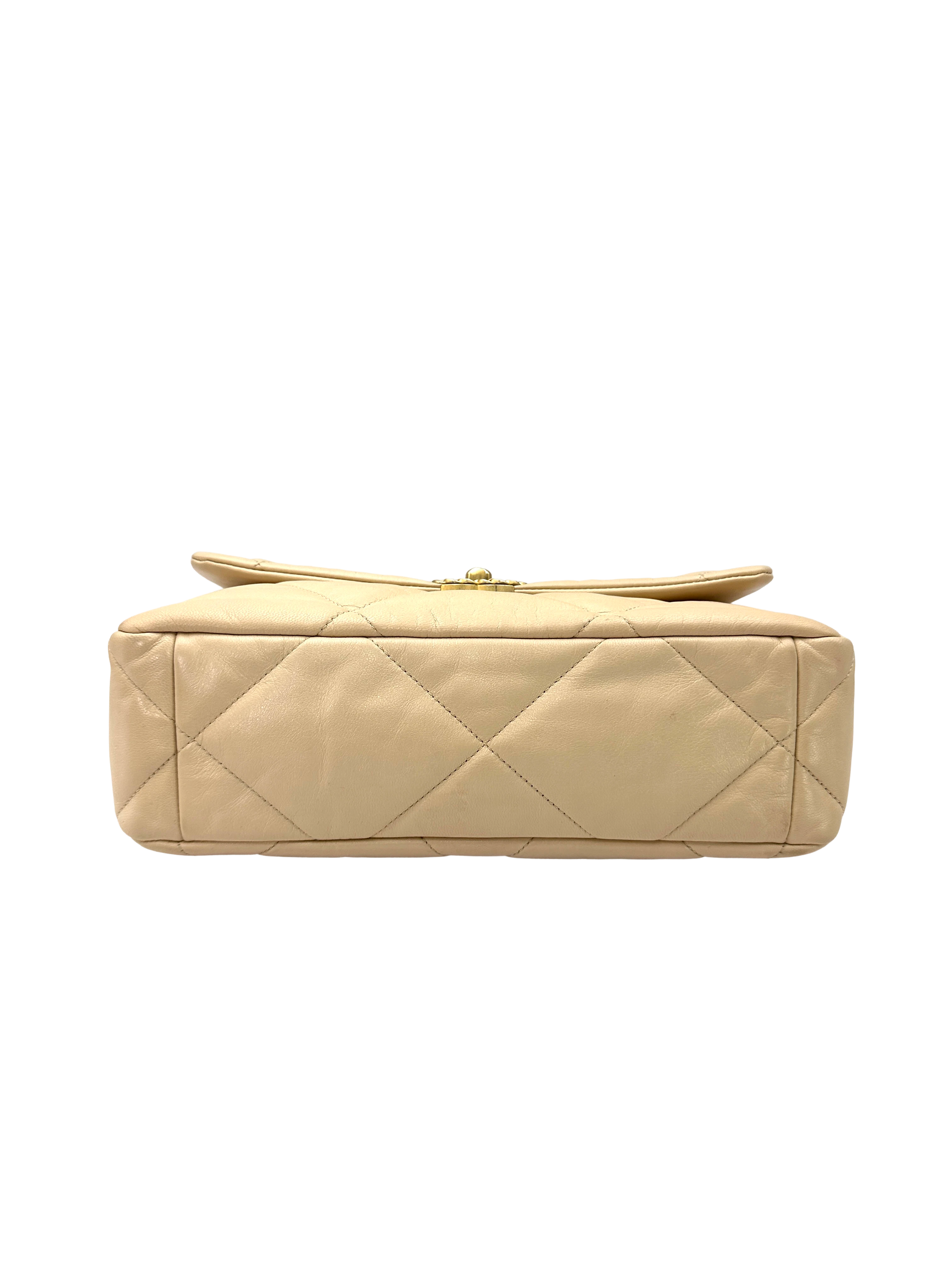 Chanel 19Bag Beige Quilted Leather Medium Size Shoulder Bag(30***90) CC2599