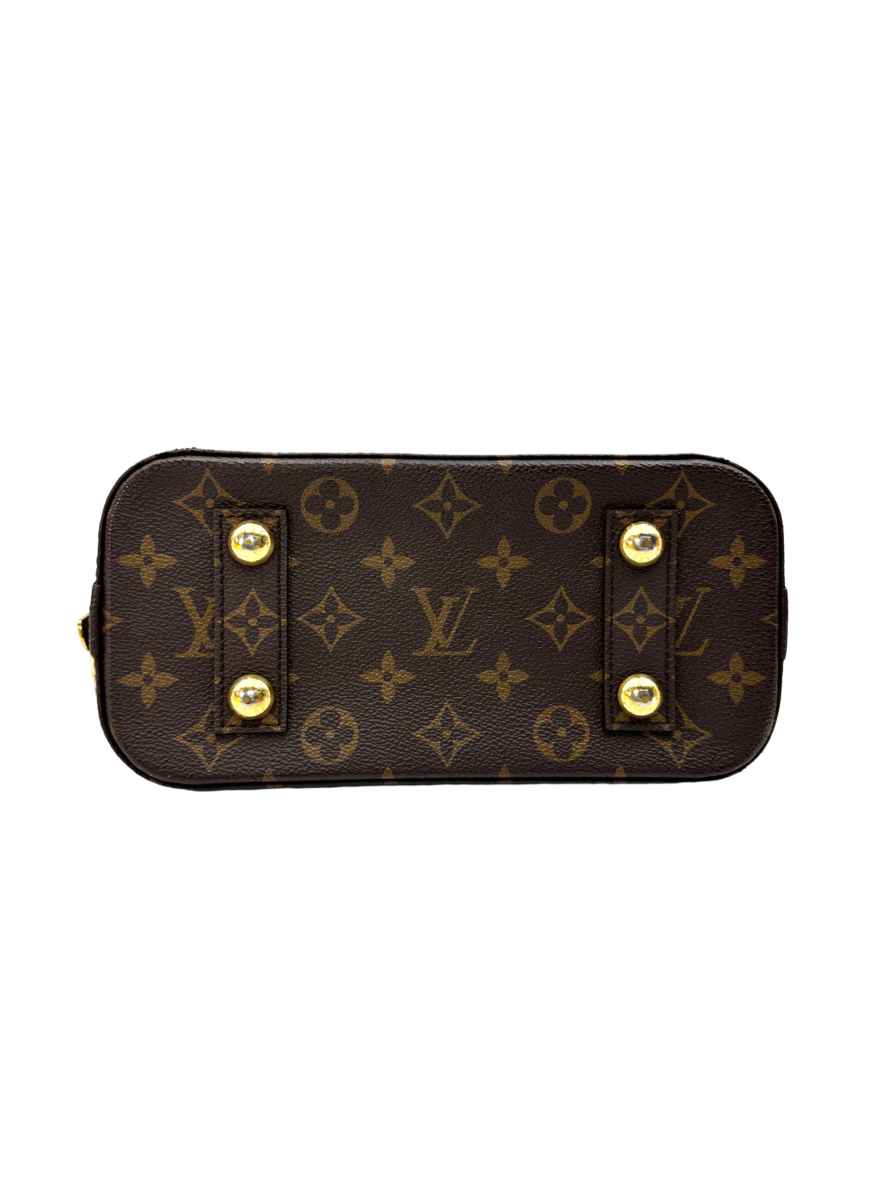 Louis Vuitton Alma BB Silver Monogram Patent Leather Handle Bag IRIS278