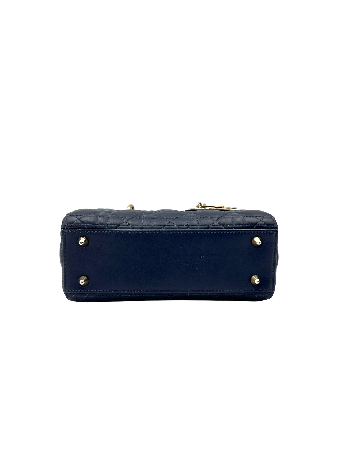 Christian Dior Lady Dior Ombre Navy Cannage Leather Handle Bag DR945