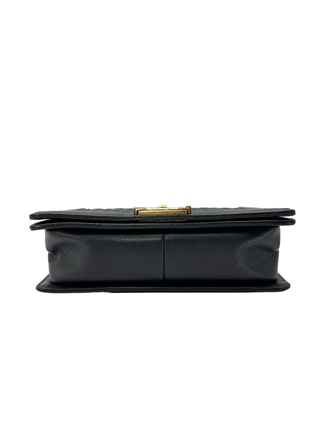 Chanel LeBoy Black Quilted Leather Medium Size Flap Bag With Gold Buckle(20***94) IRIS277