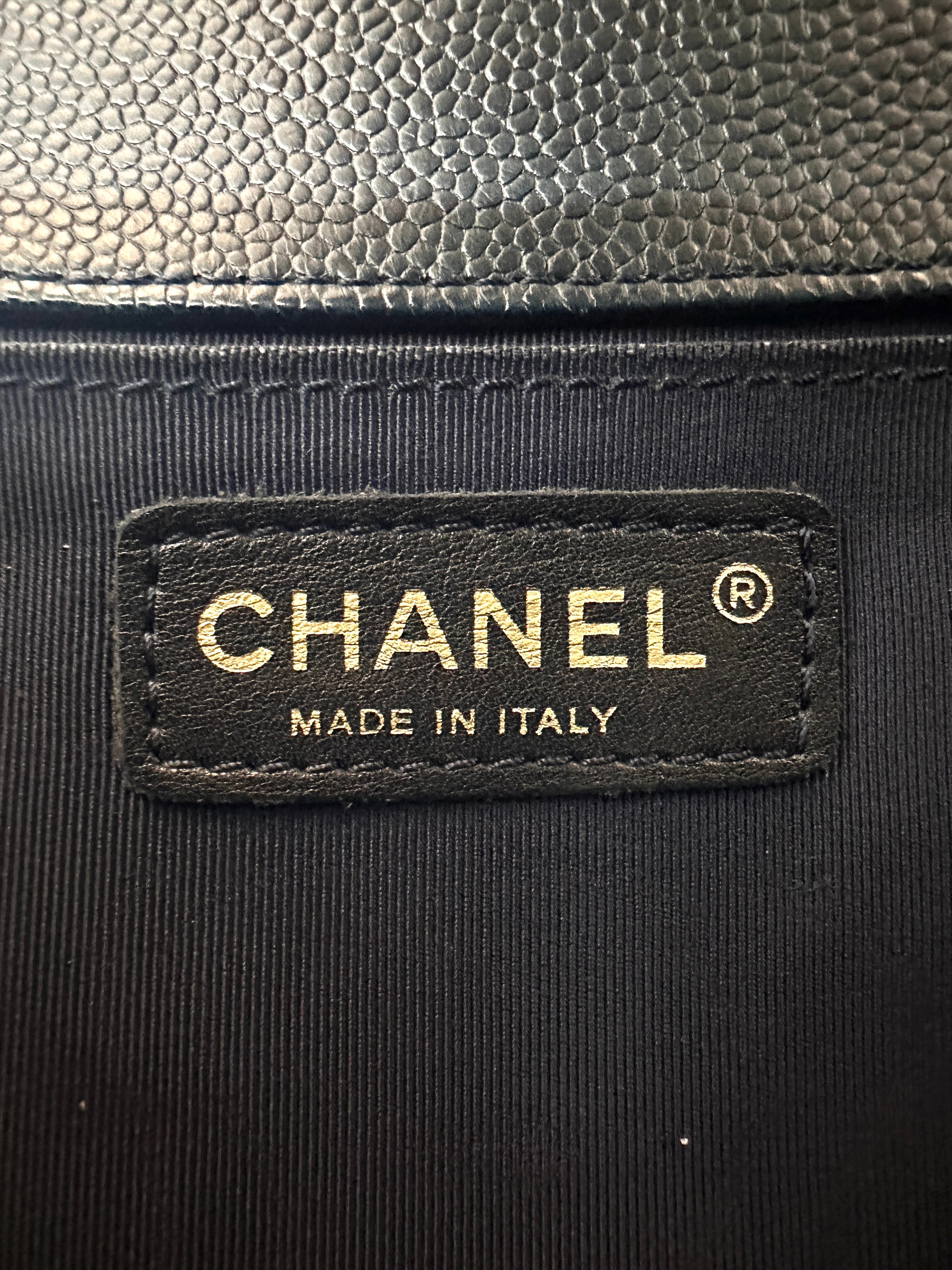 Chanel LeBoy Black Quilted Leather Medium Size Flap Bag With Gold Buckle(20***94) IRIS277