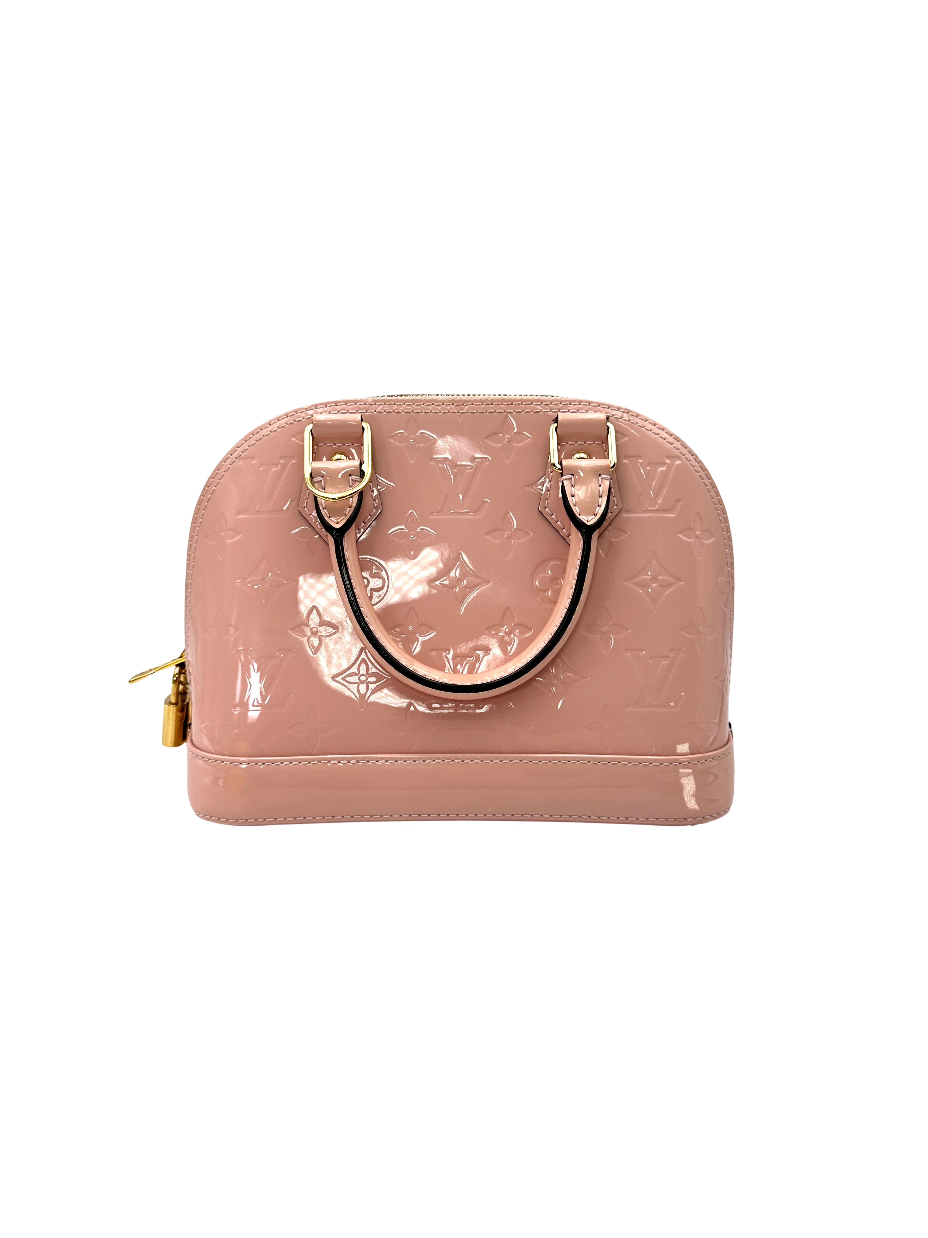 Louis Vuitton Alma Pink Patent Leather Handle Bag LV3377