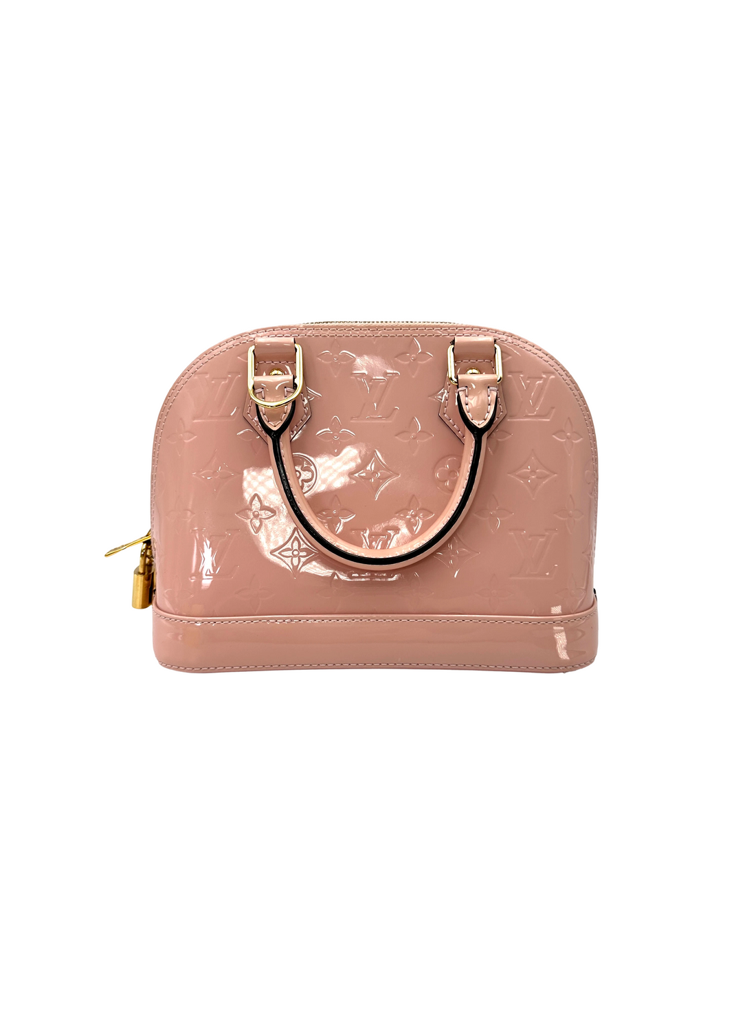 Louis Vuitton Alma Pink Patent Leather Handle Bag LV3377