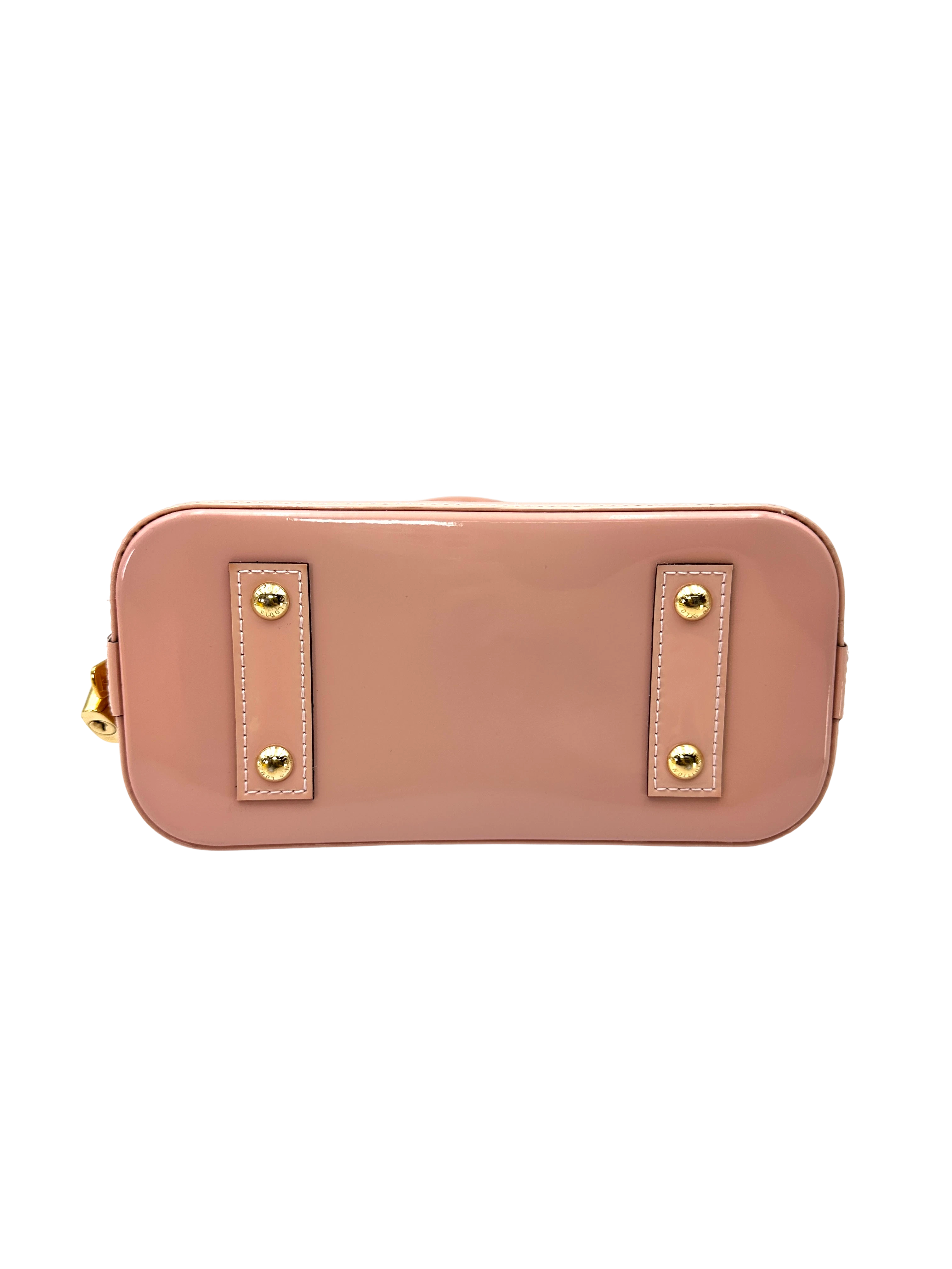 Louis Vuitton Alma Pink Patent Leather Handle Bag LV3377
