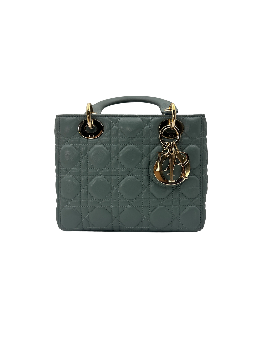 Christian Dior Lady Dior Navy Cannage Leather Handle Bag DR946