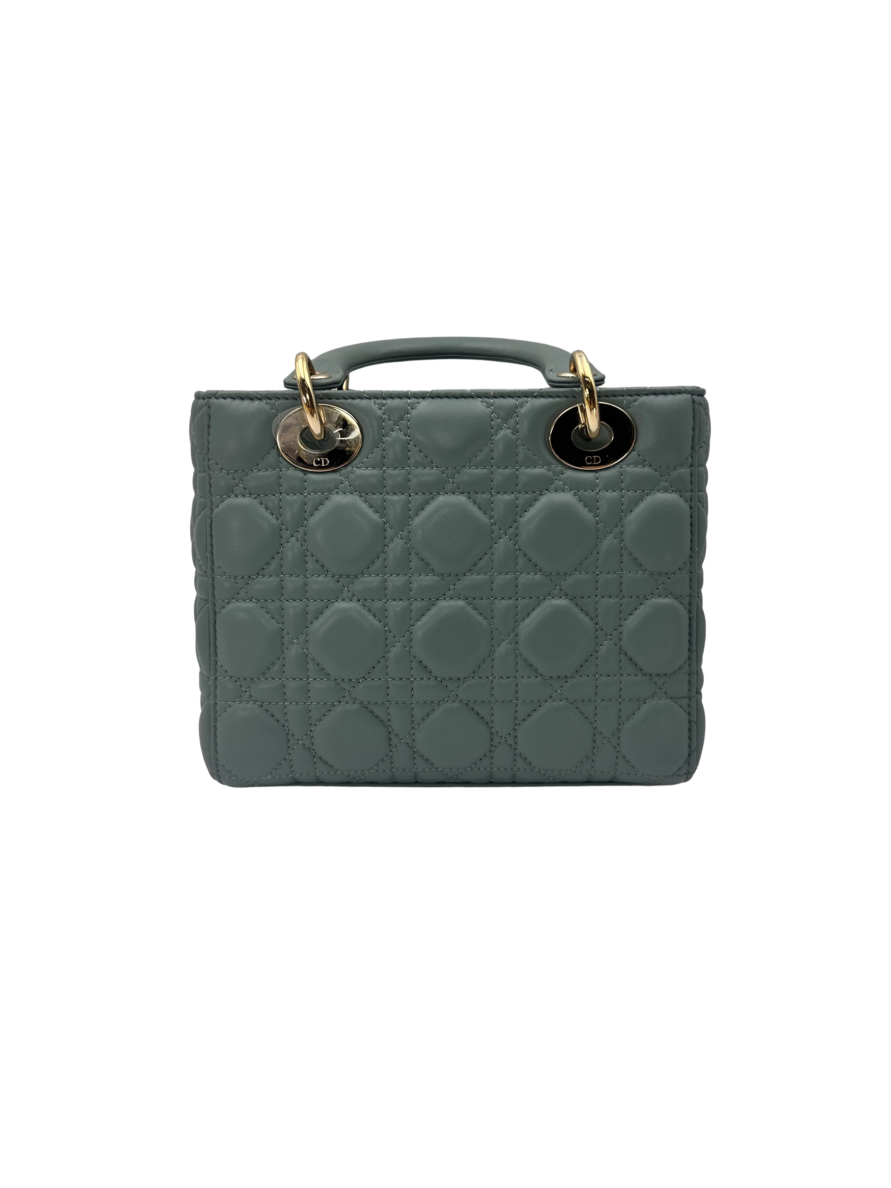 Christian Dior Lady Dior Navy Cannage Leather Handle Bag DR946