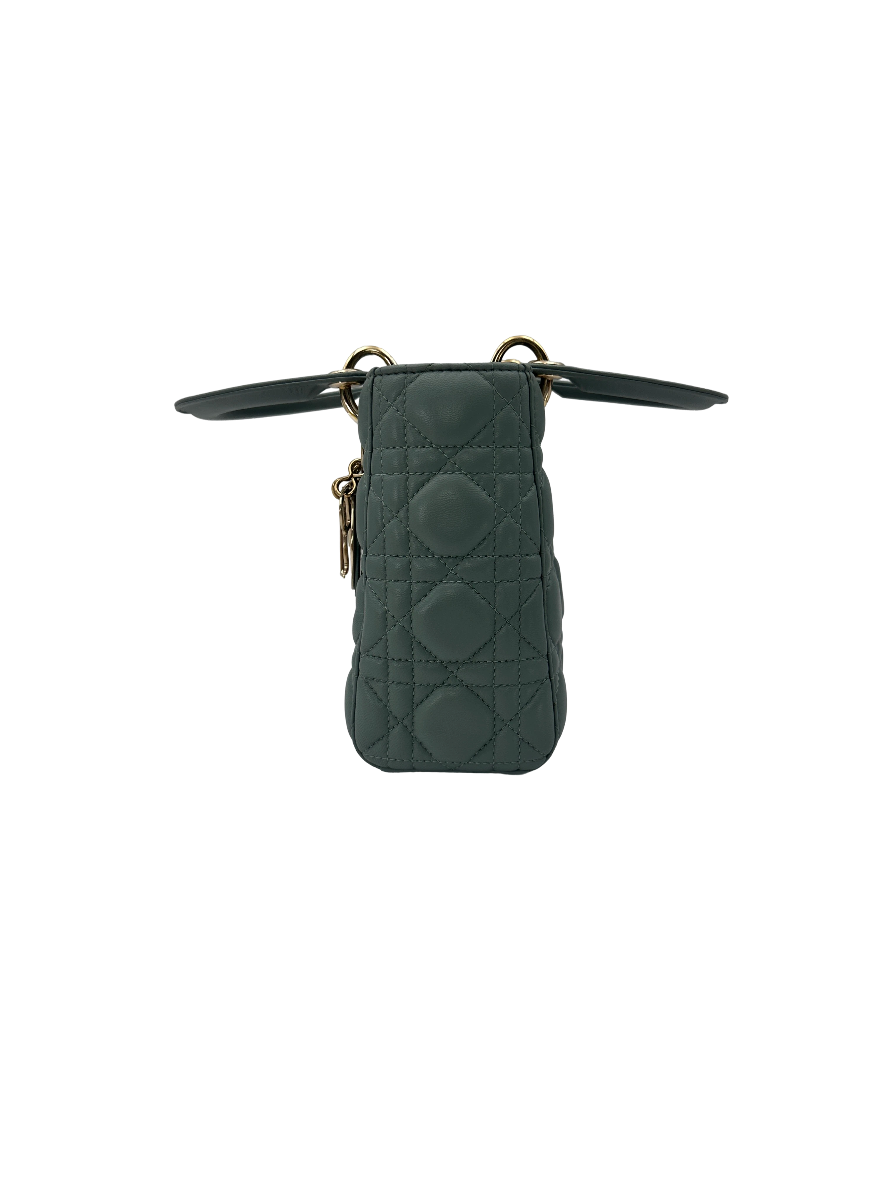 Christian Dior Lady Dior Navy Cannage Leather Handle Bag DR946