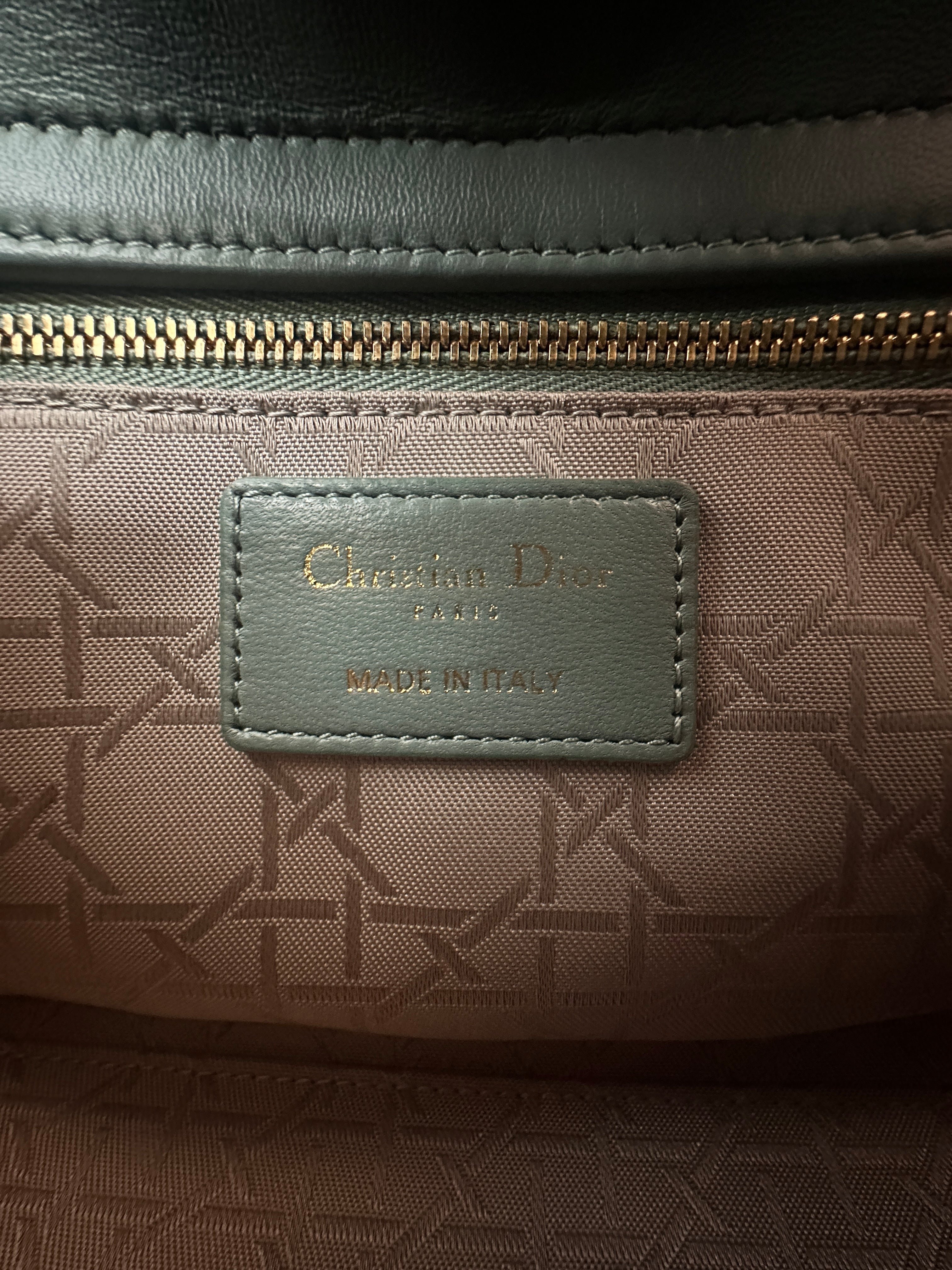 Christian Dior Lady Dior Navy Cannage Leather Handle Bag DR946