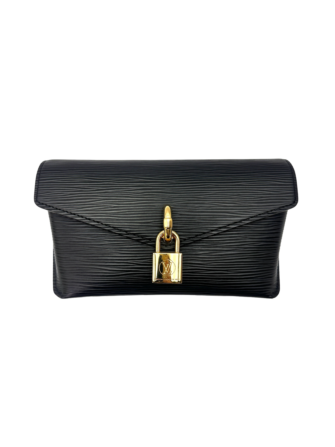 Louis Vuitton Padlock On Strap Black Epi Leather Handle Bag LV3376