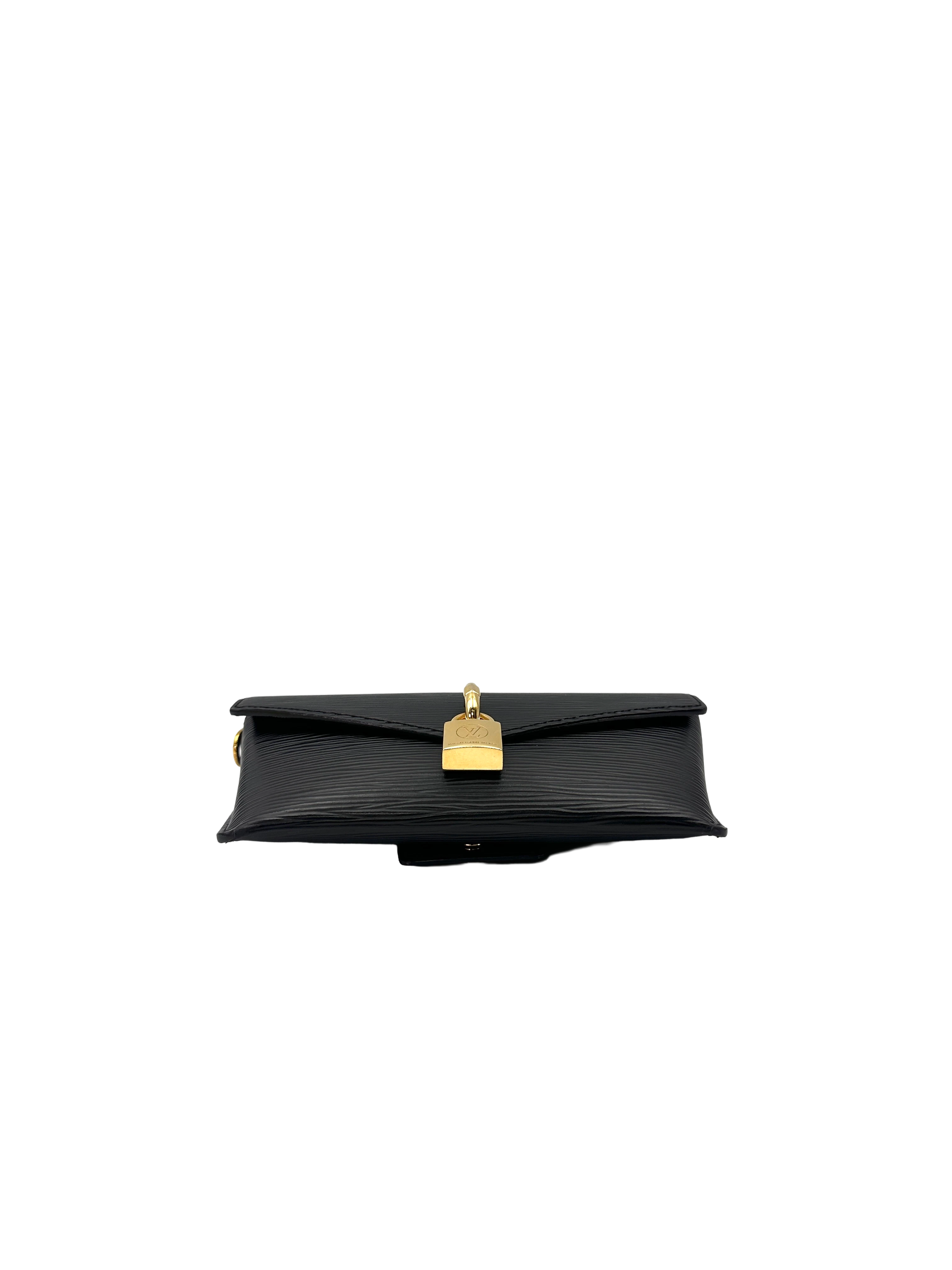 Louis Vuitton Padlock On Strap Black Epi Leather Handle Bag LV3376