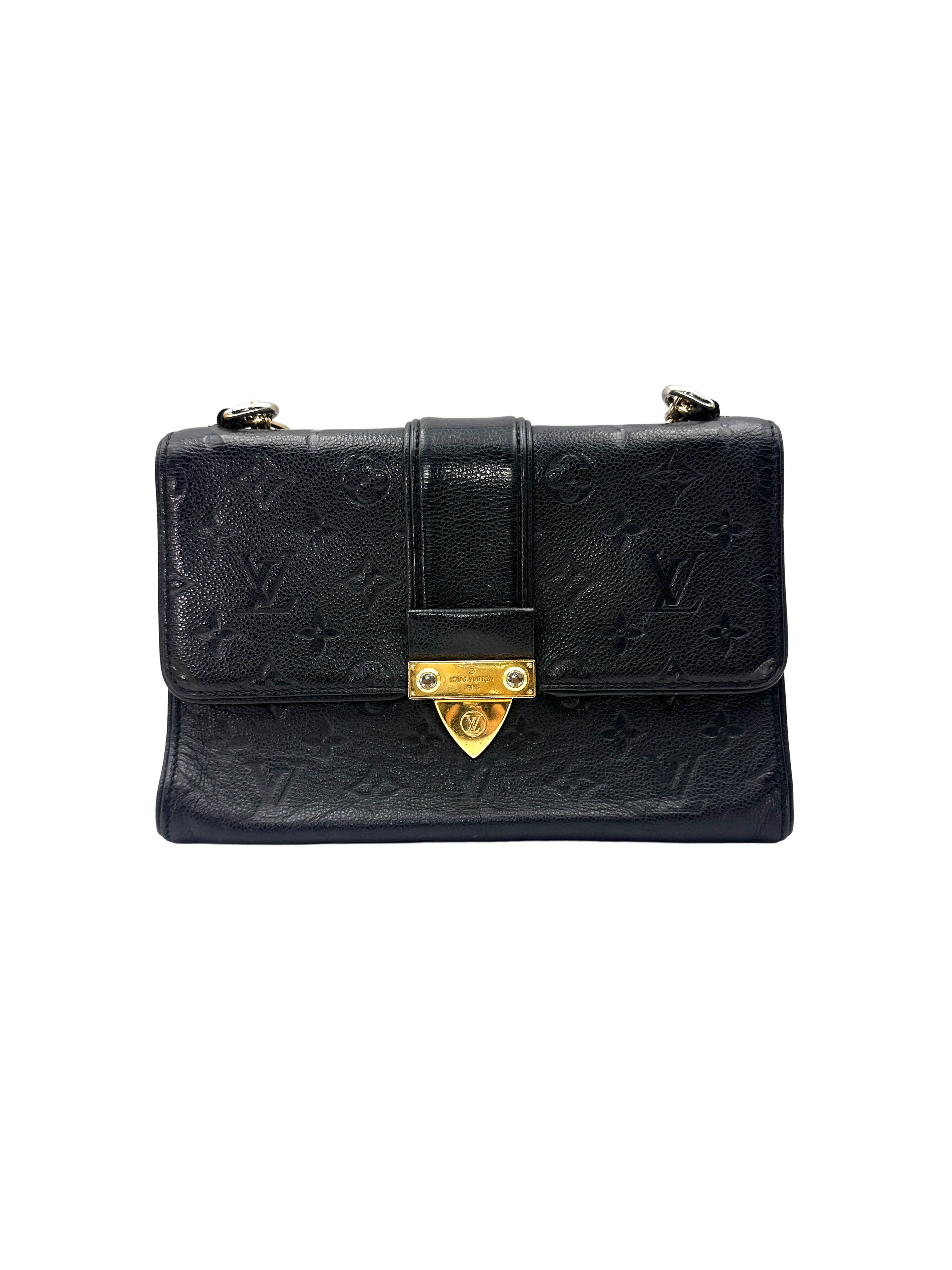 Louis Vuitton Saint Sulpice MM Black Monogram Empreinte Leather Shoulder Bag LV3375