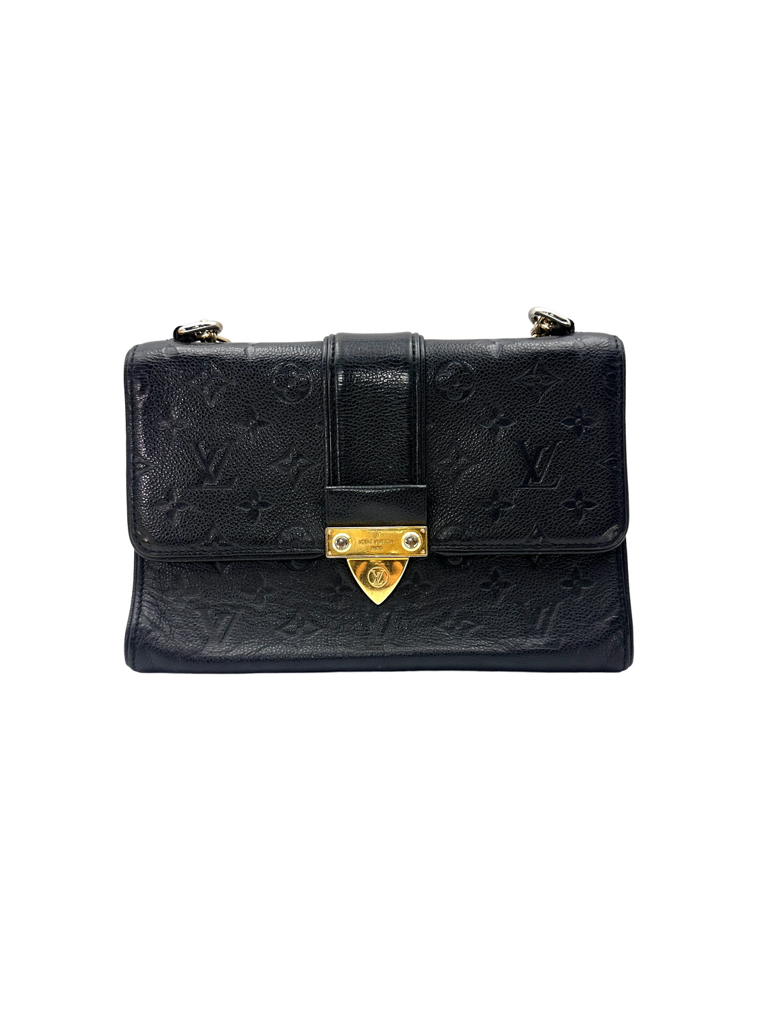 Louis Vuitton Saint Sulpice MM Black Monogram Empreinte Leather Shoulder Bag LV3375