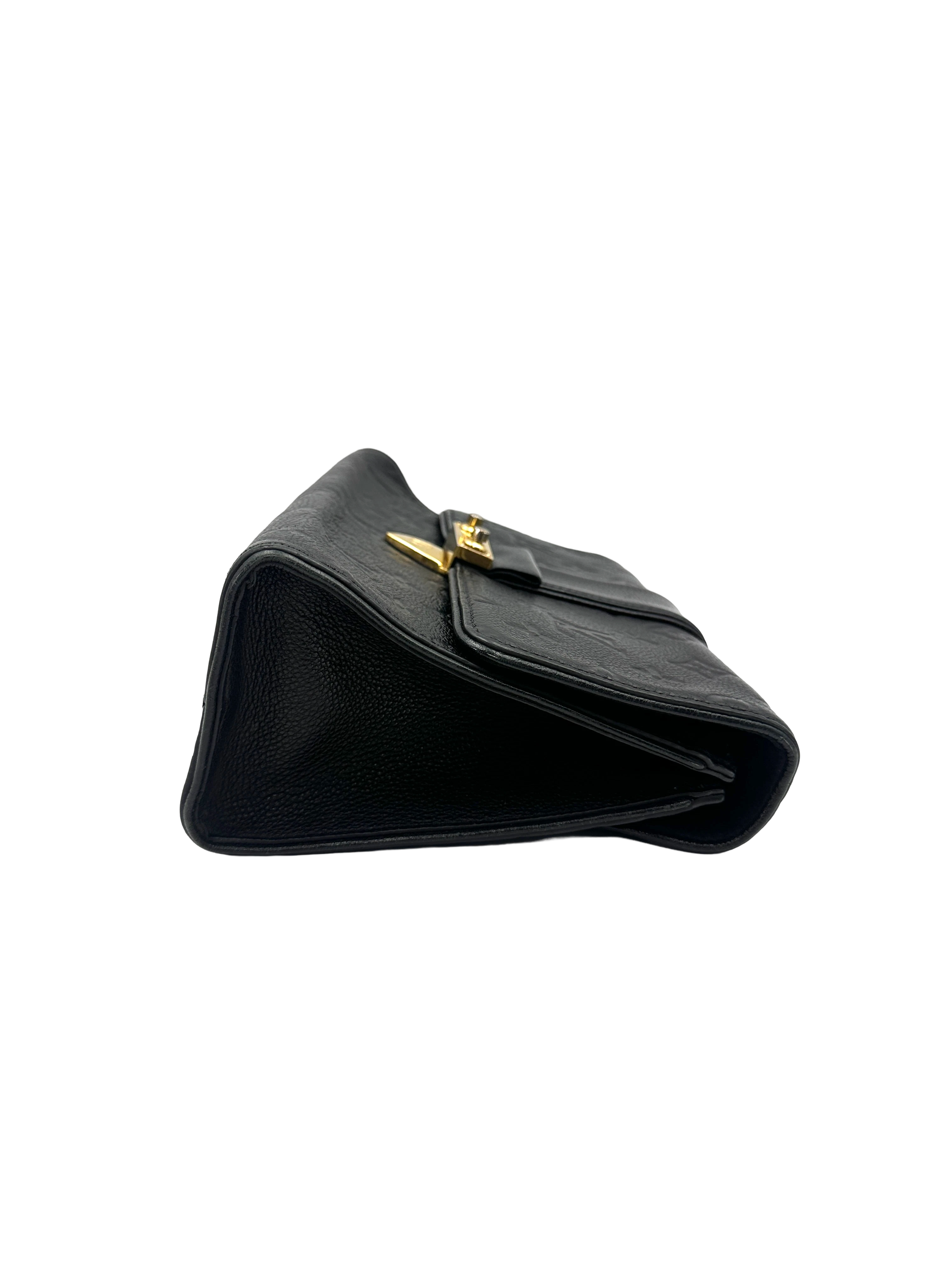Louis Vuitton Saint Sulpice MM Black Monogram Empreinte Leather Shoulder Bag LV3375