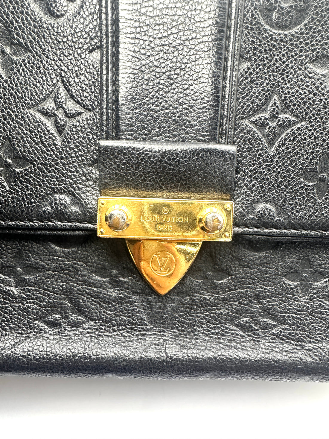 Louis Vuitton Saint Sulpice MM Black Monogram Empreinte Leather Shoulder Bag LV3375