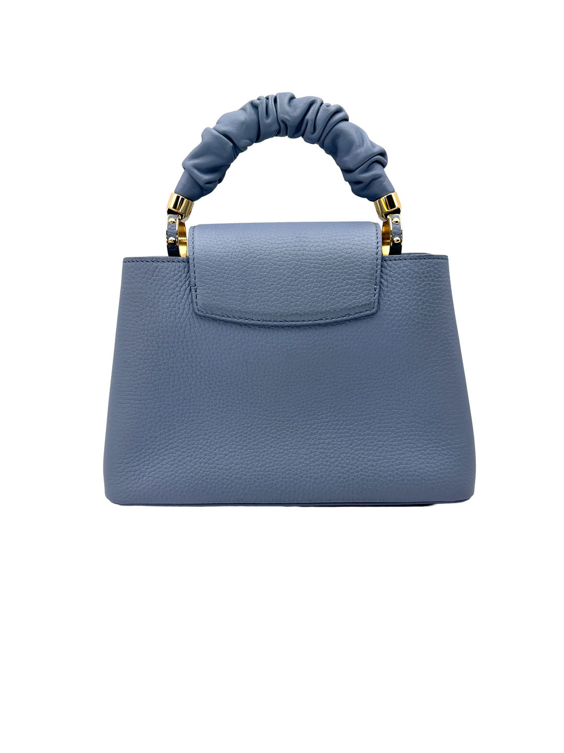 Louis Vuitton Capucines BB Blue Taurillon Leather Ruched Chouchou Handle Bag LV3374