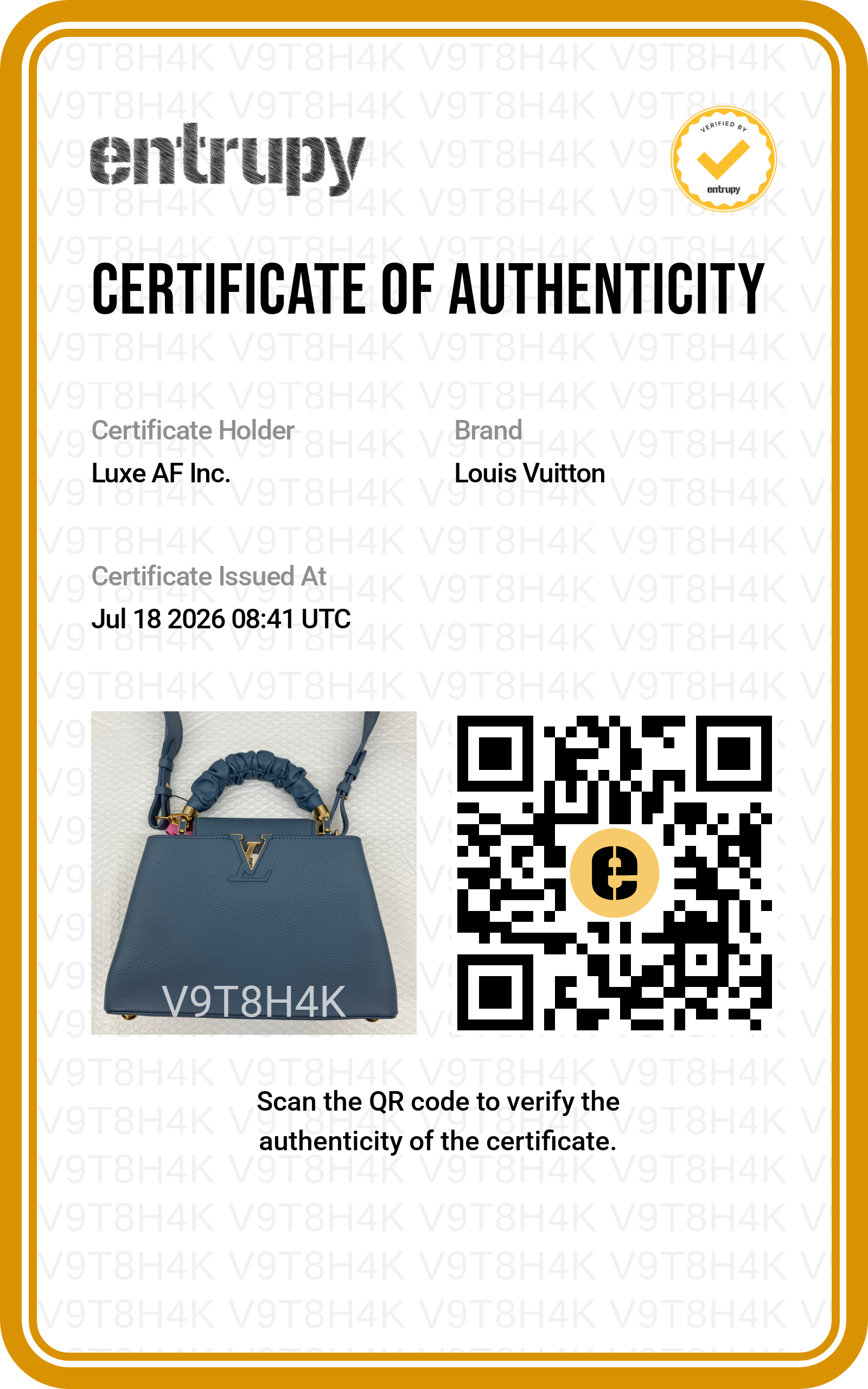 Louis Vuitton Capucines BB Blue Taurillon Leather Ruched Chouchou Handle Bag LV3374