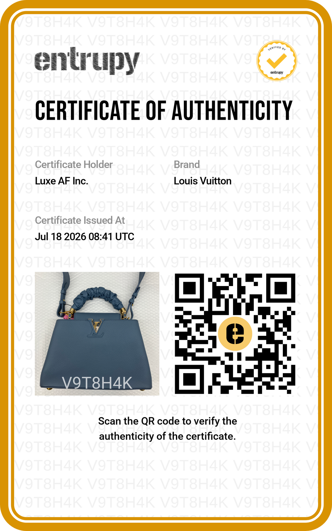 Louis Vuitton Capucines BB Blue Taurillon Leather Ruched Chouchou Handle Bag LV3374