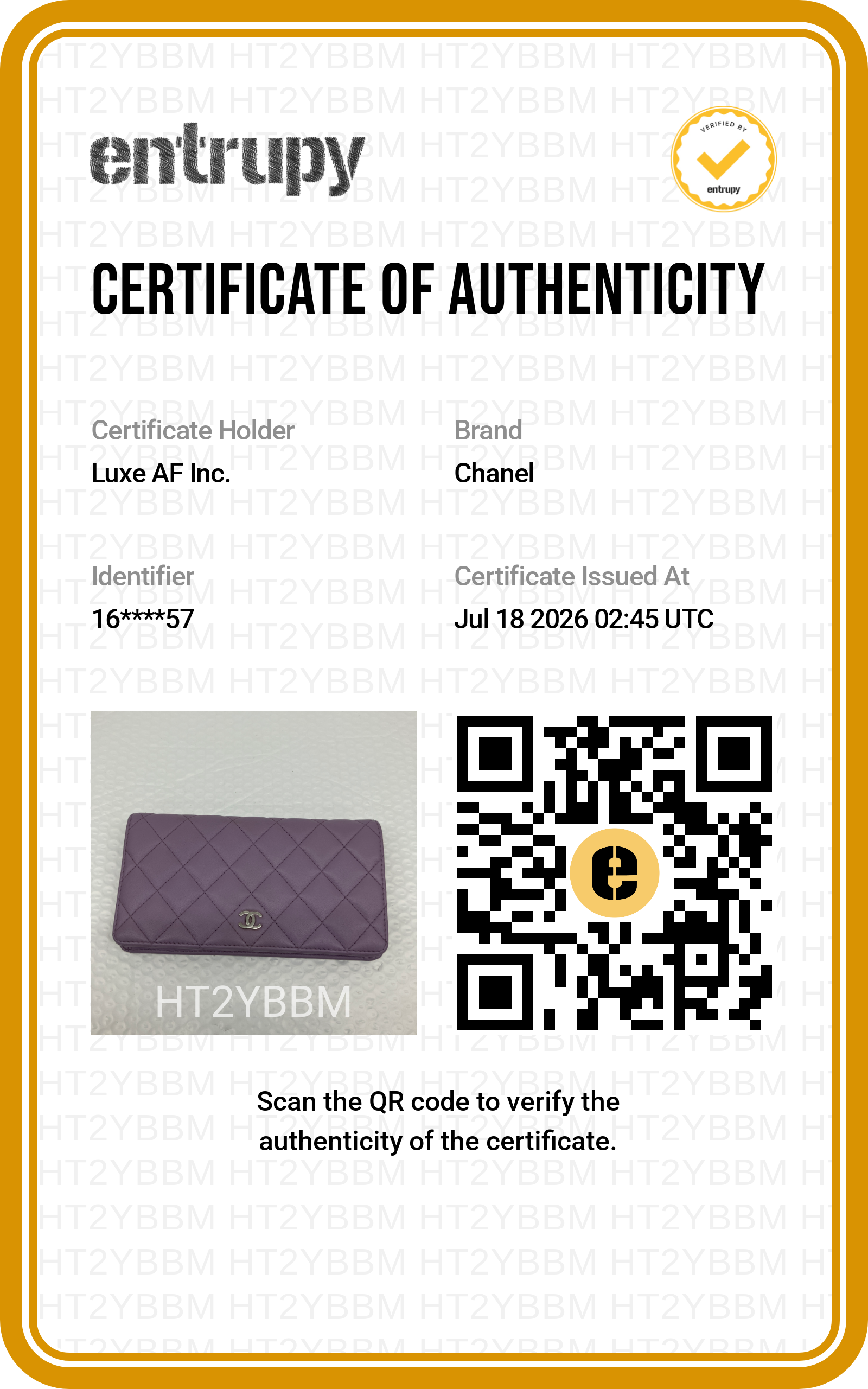 Chanel Purple Quilted Leather Long Wallet(16***57) CC2593