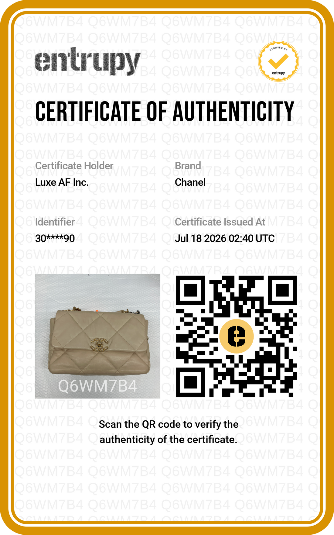 Chanel 19Bag Beige Quilted Leather Medium Size Shoulder Bag(30***90) CC2599