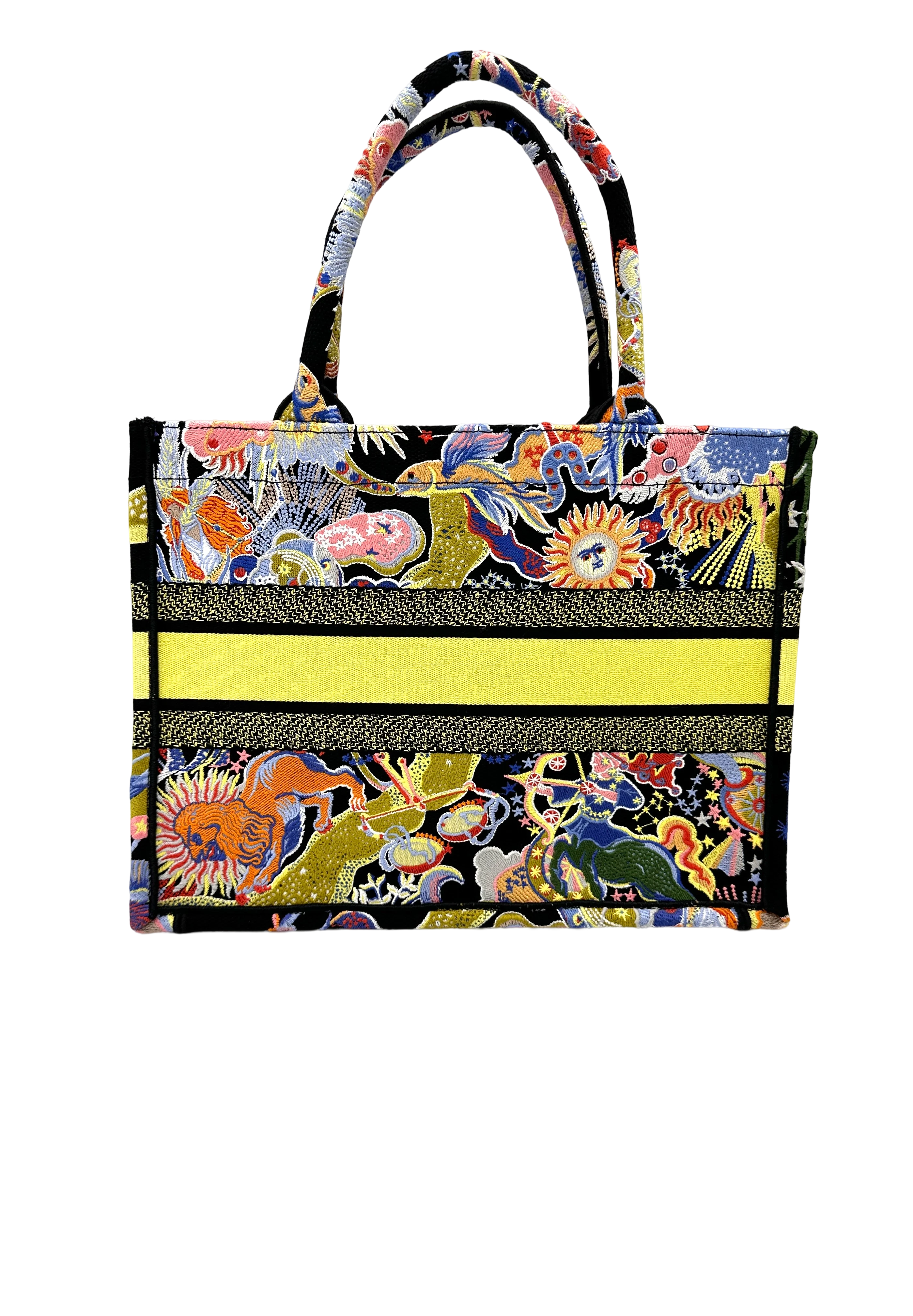 Christian Dior Multicolor Embroidered Canvas Book Tote Bag DR949