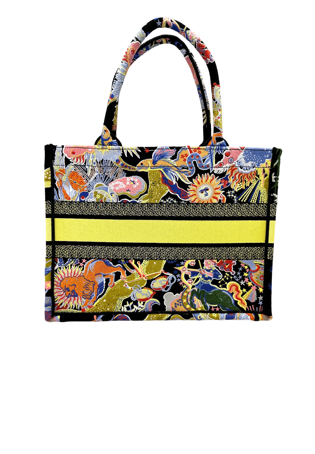 Christian Dior Multicolor Embroidered Canvas Book Tote Bag DR949