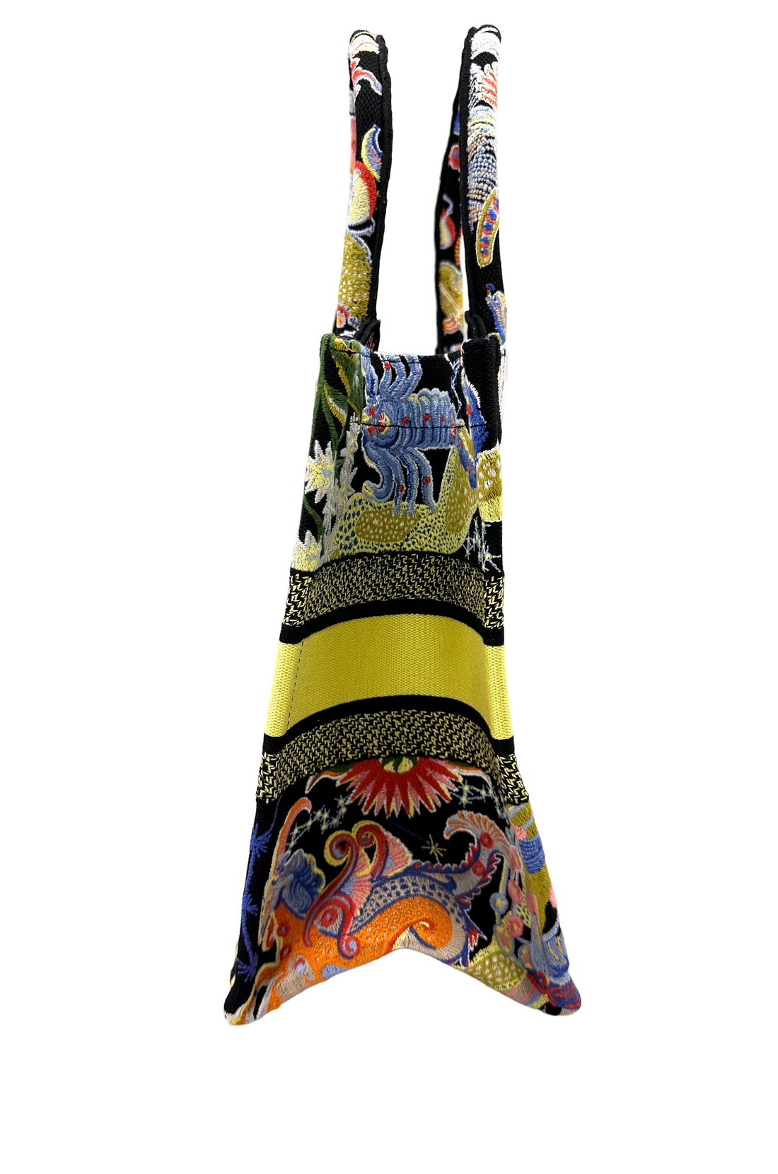 Christian Dior Multicolor Embroidered Canvas Book Tote Bag DR949